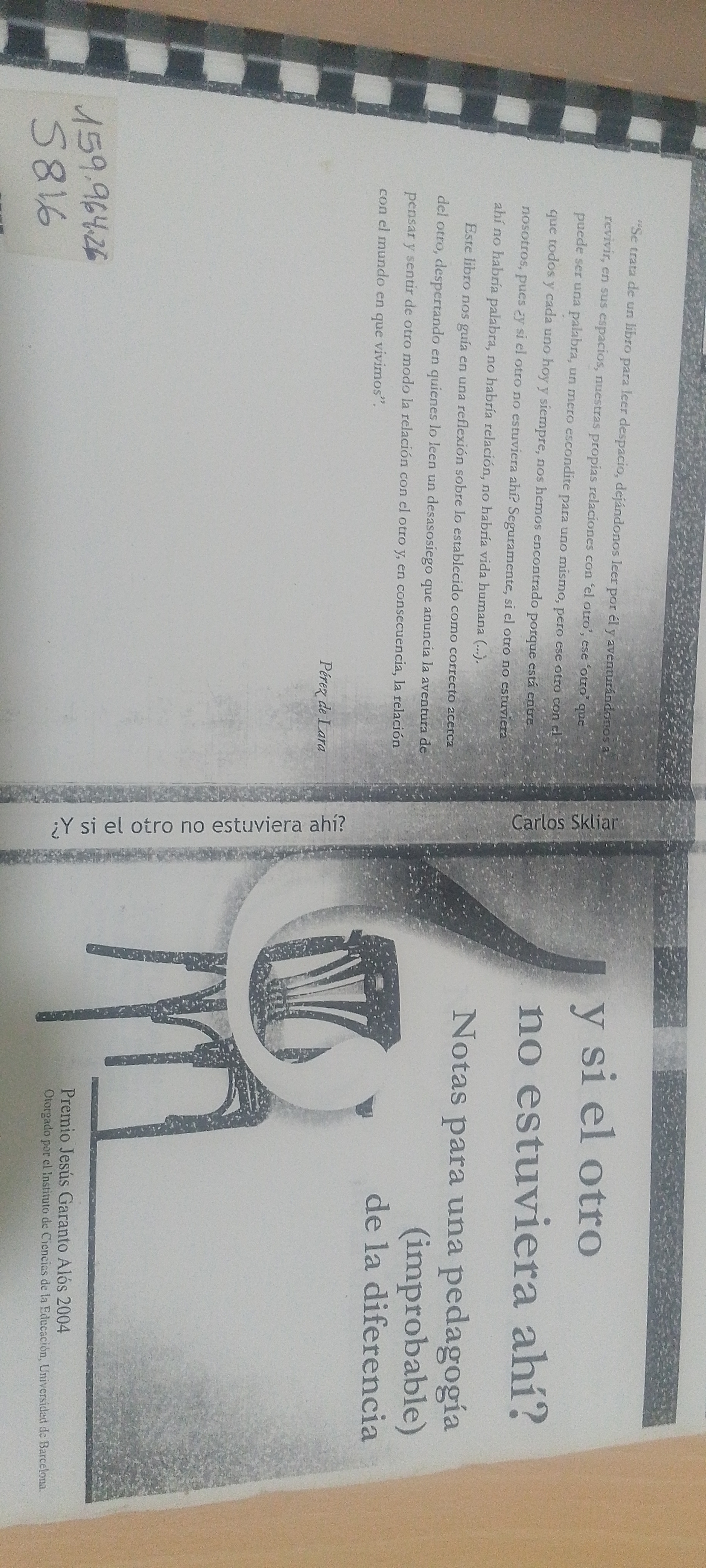 Portada de ¿Y si el otro no estuviera allí? Notas para una pedagogía (improbable) de la diferencia 