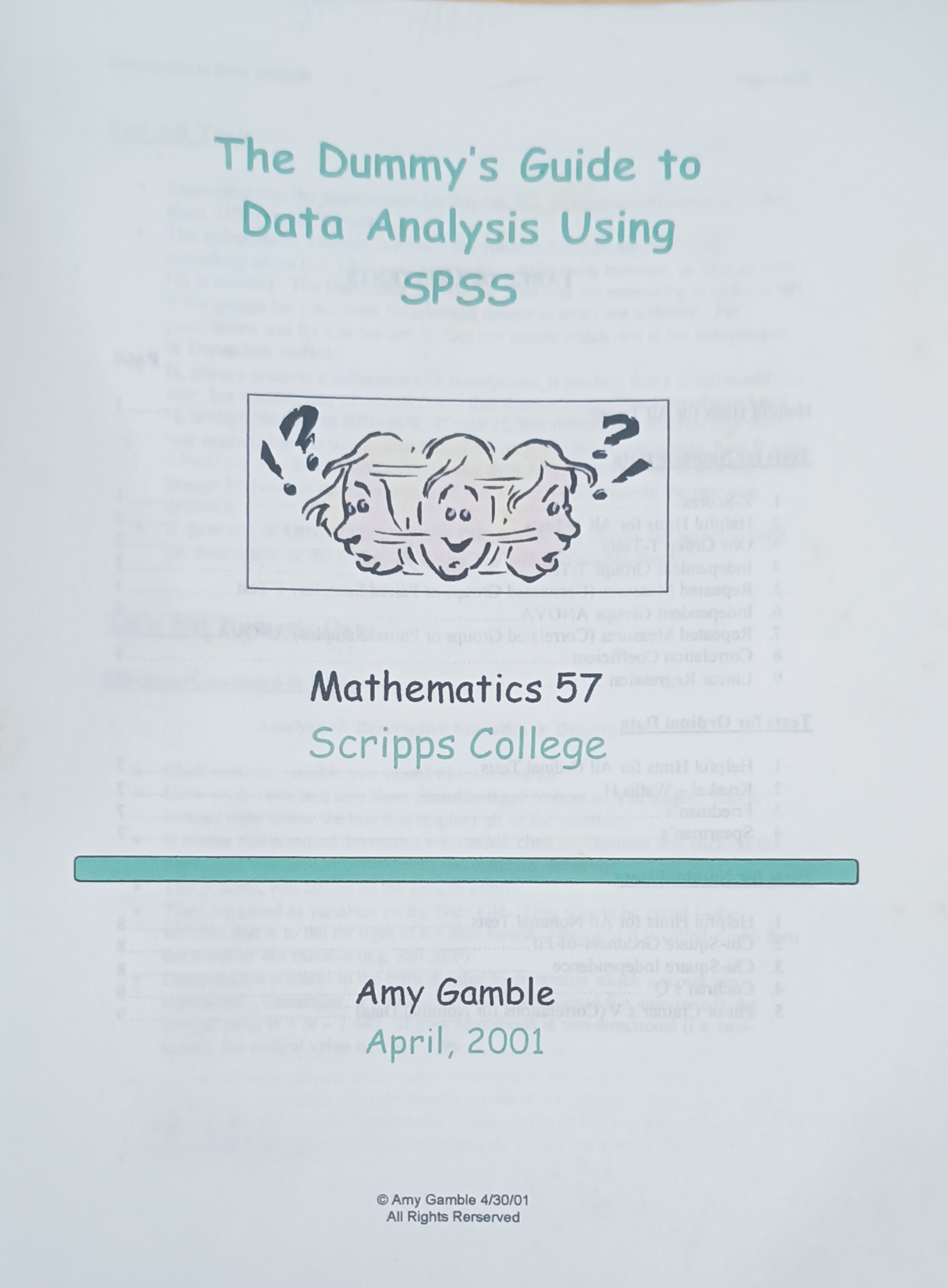 Portada de Análisis de datos en psicología. The dummy´s Guide Date Analysis SPSS
