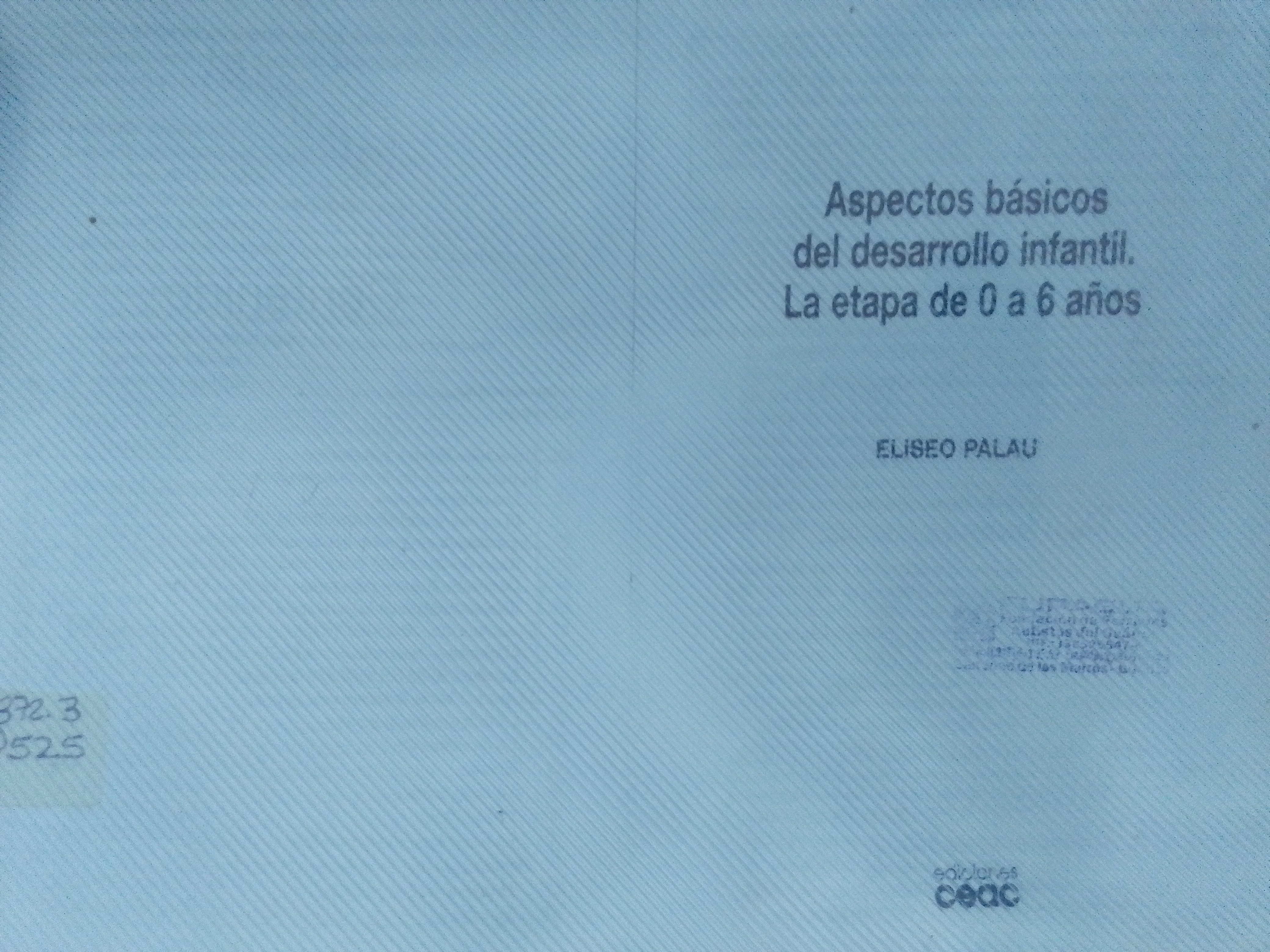 Portada de Aspectos básicos del desarrollo infantil. La etapa de 0 a 6 años