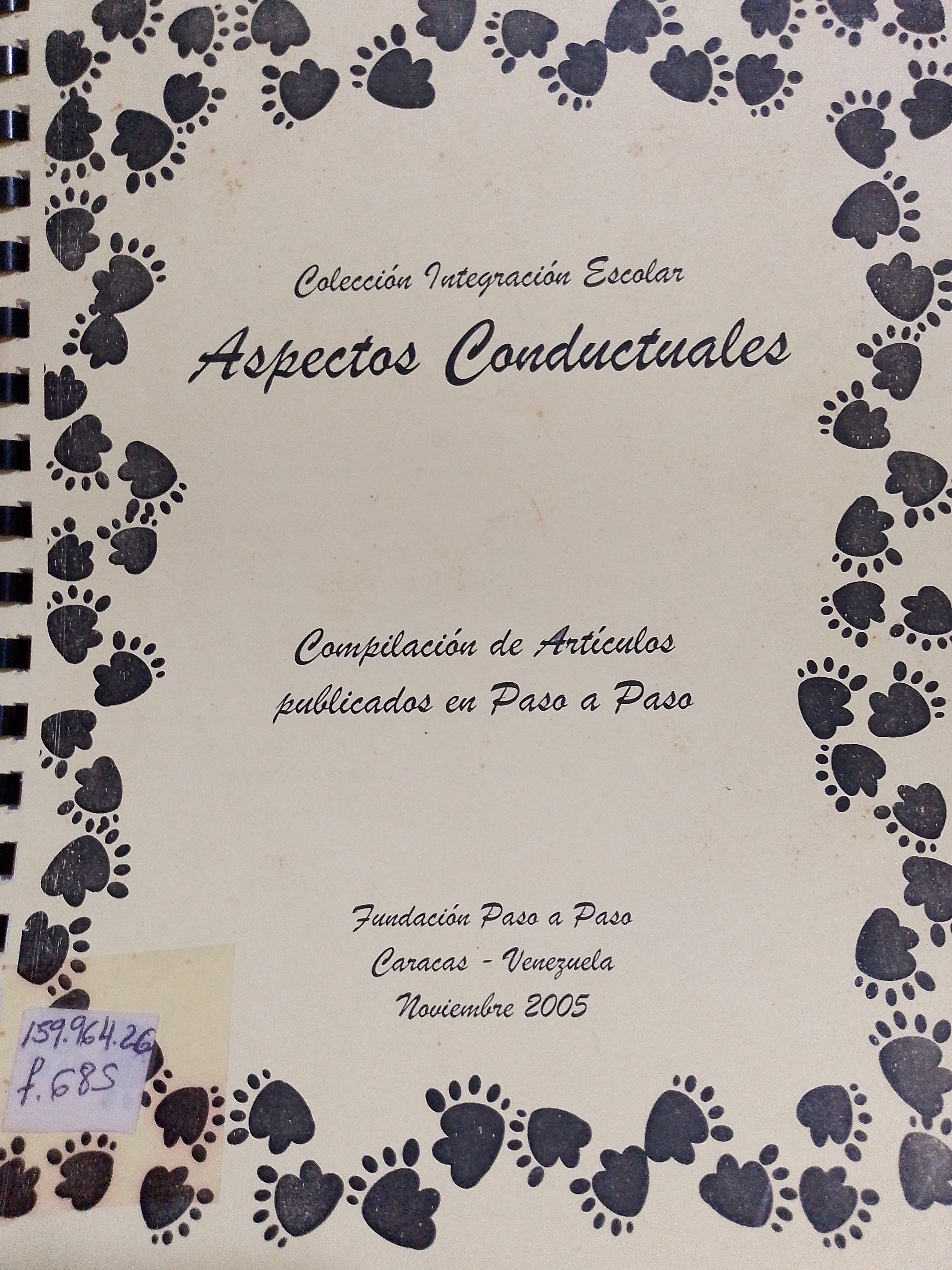 Portada de Aspectos conductuales.  Compilación de artículos publicados en Paso a paso