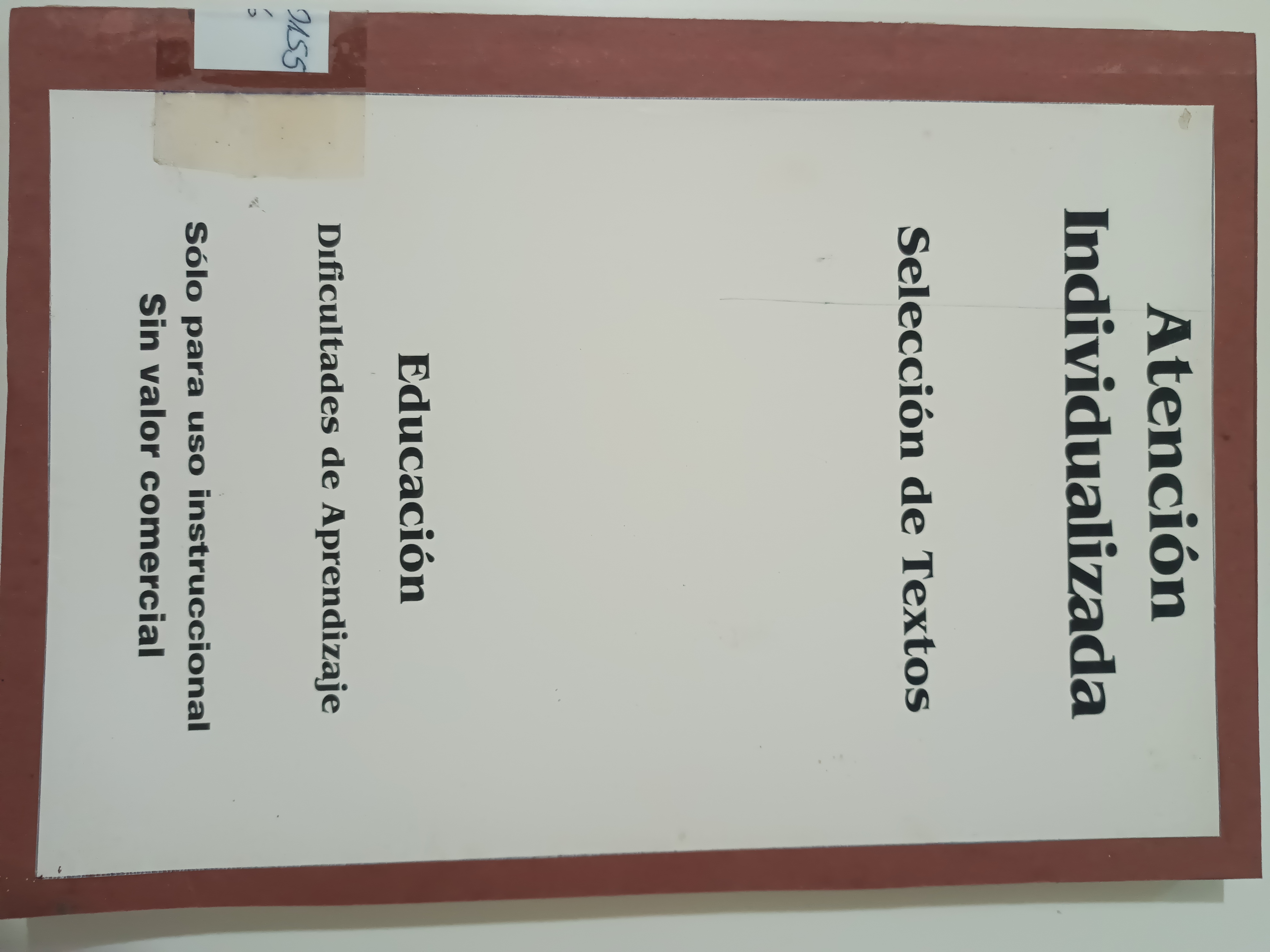 Portada de Atención individualizada. Selección de textos