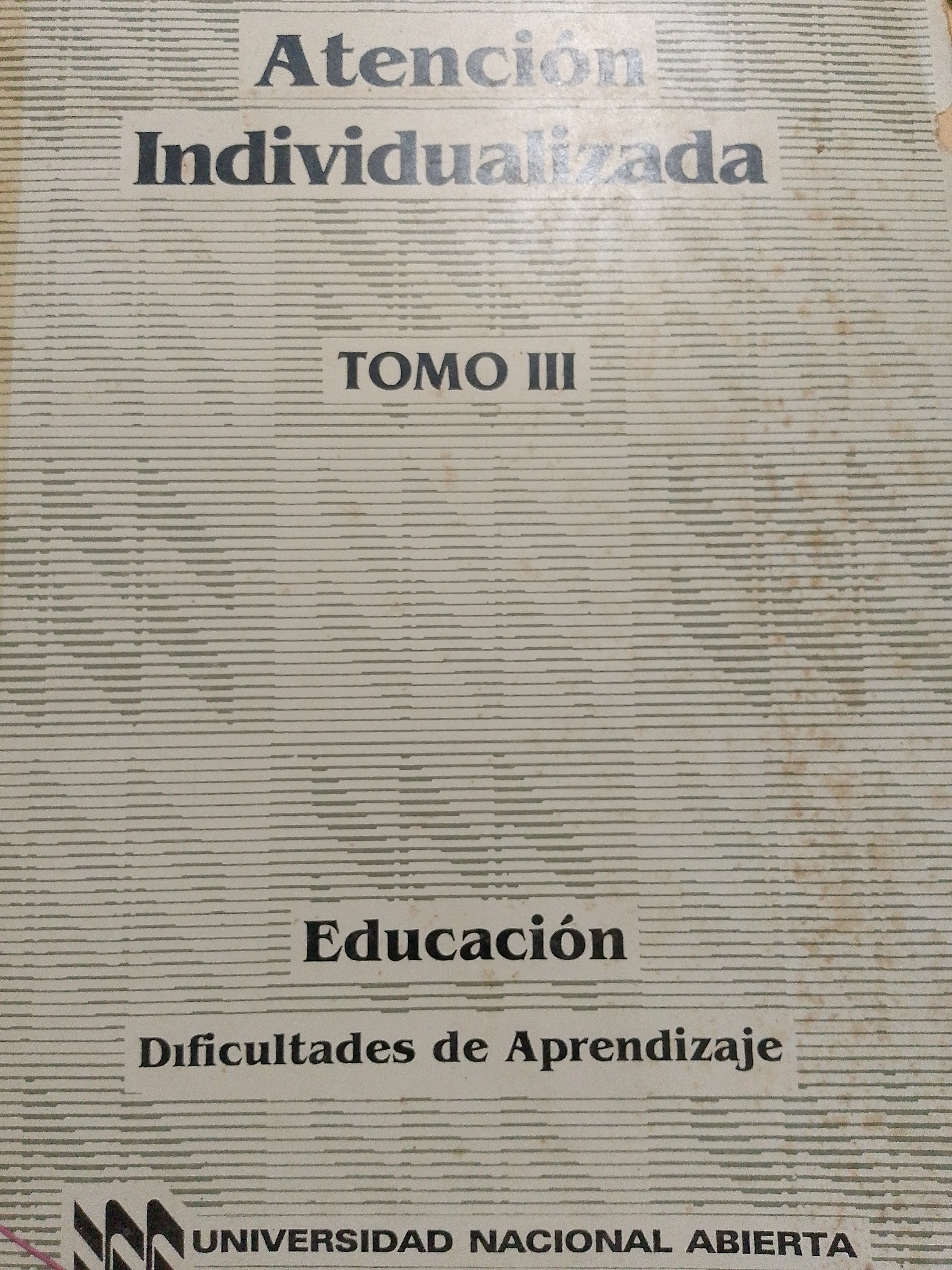 Portada de Atención individualizada.  Tomo III