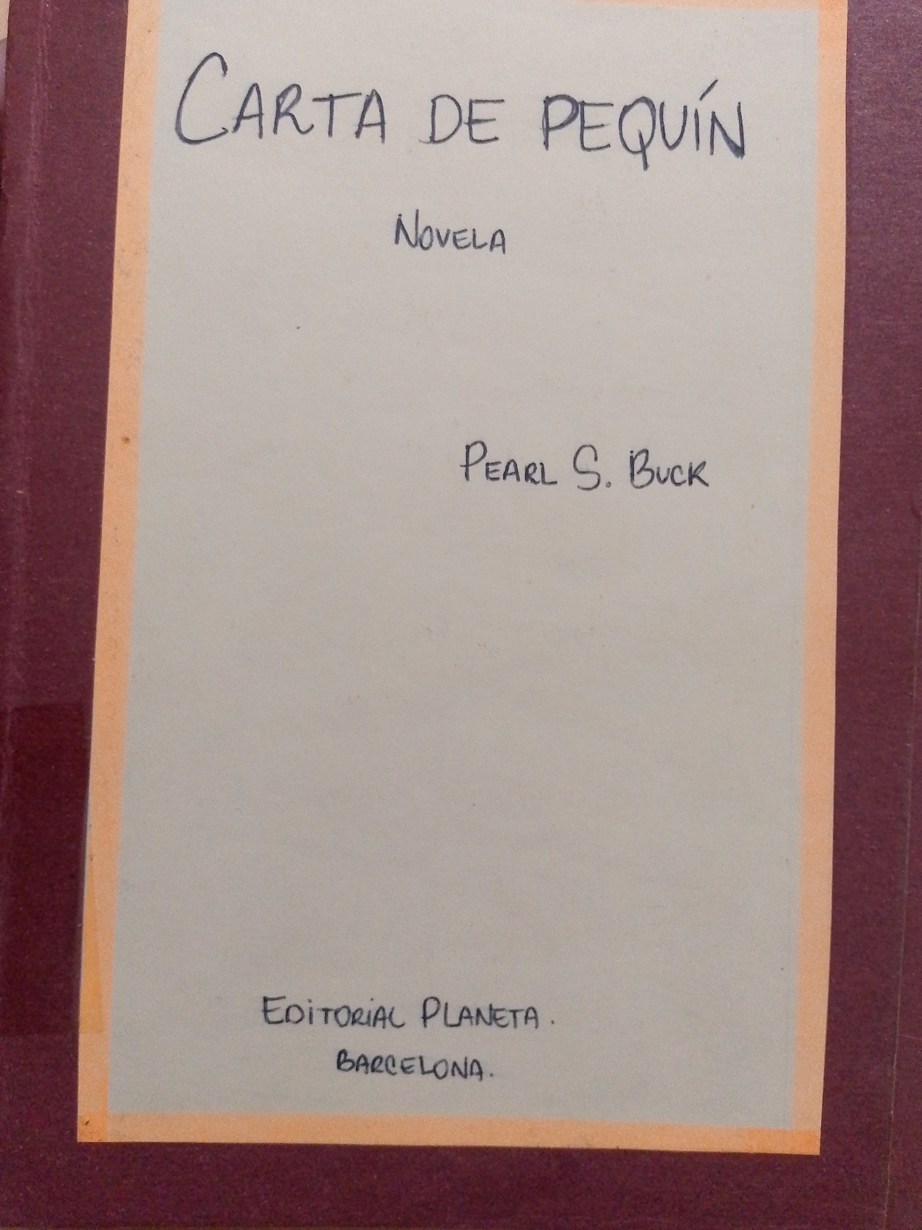 Portada de Carta de Pequín