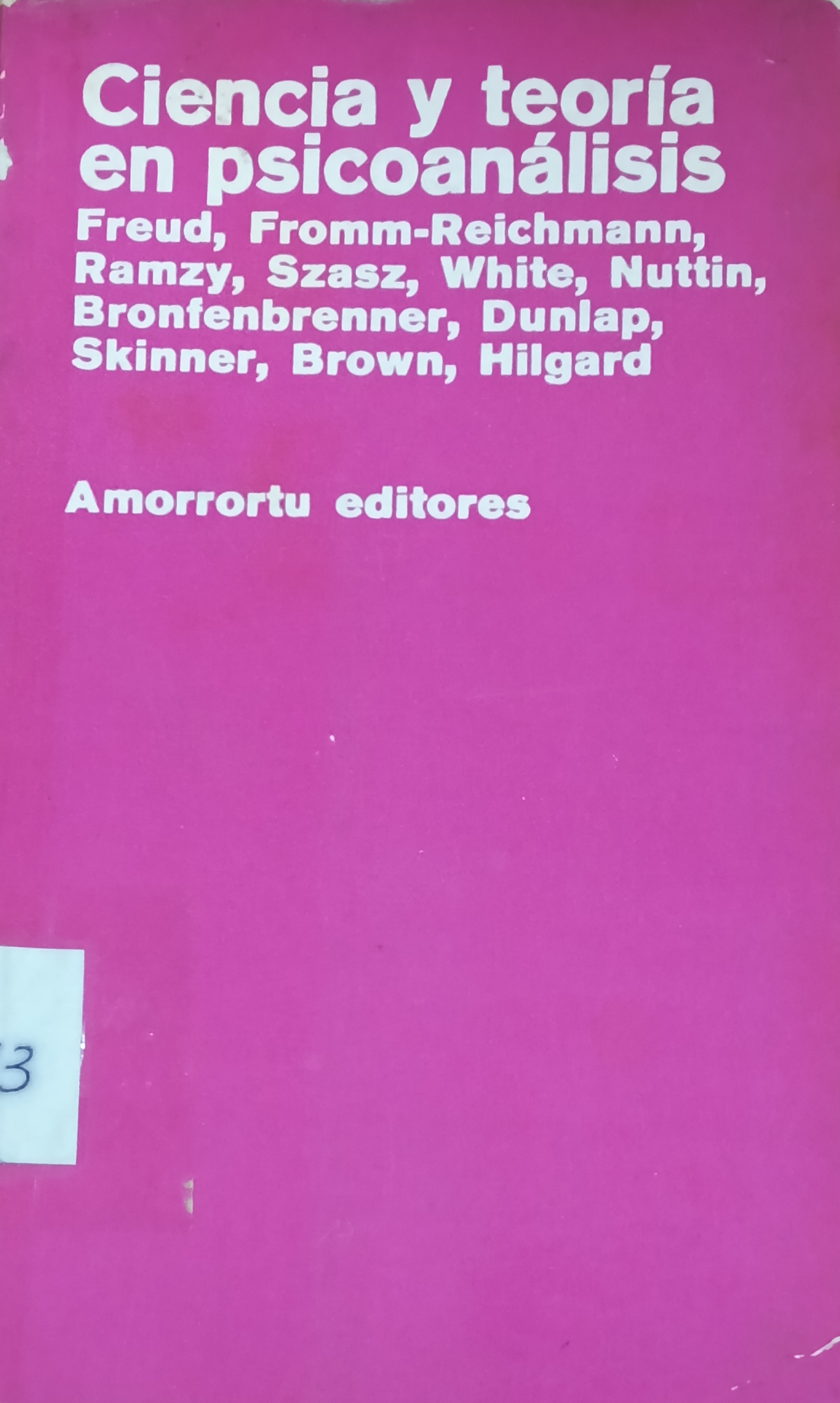 Portada de Ciencia y teoría en psicoanálisis