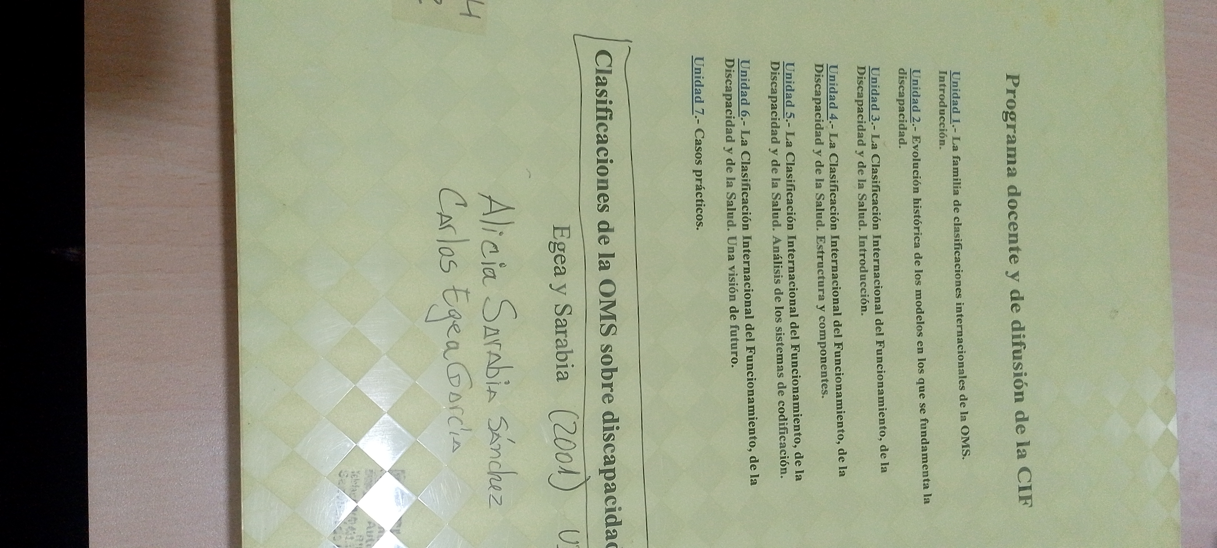 Portada de Clasificaciones de la OMS sobre discapacidad