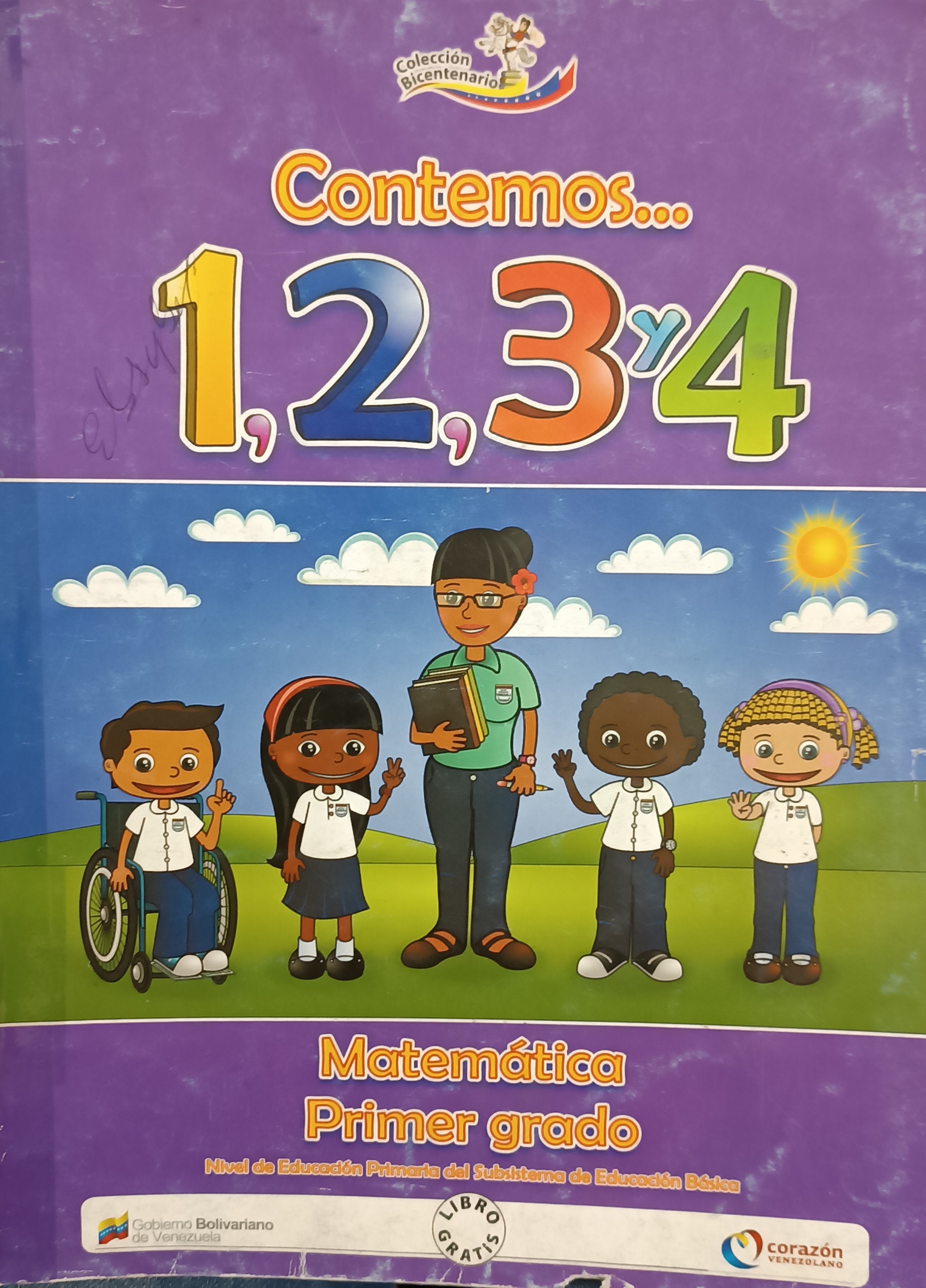 Portada de Contemos 1,2,3 y 4. Matemáticas 1 grado