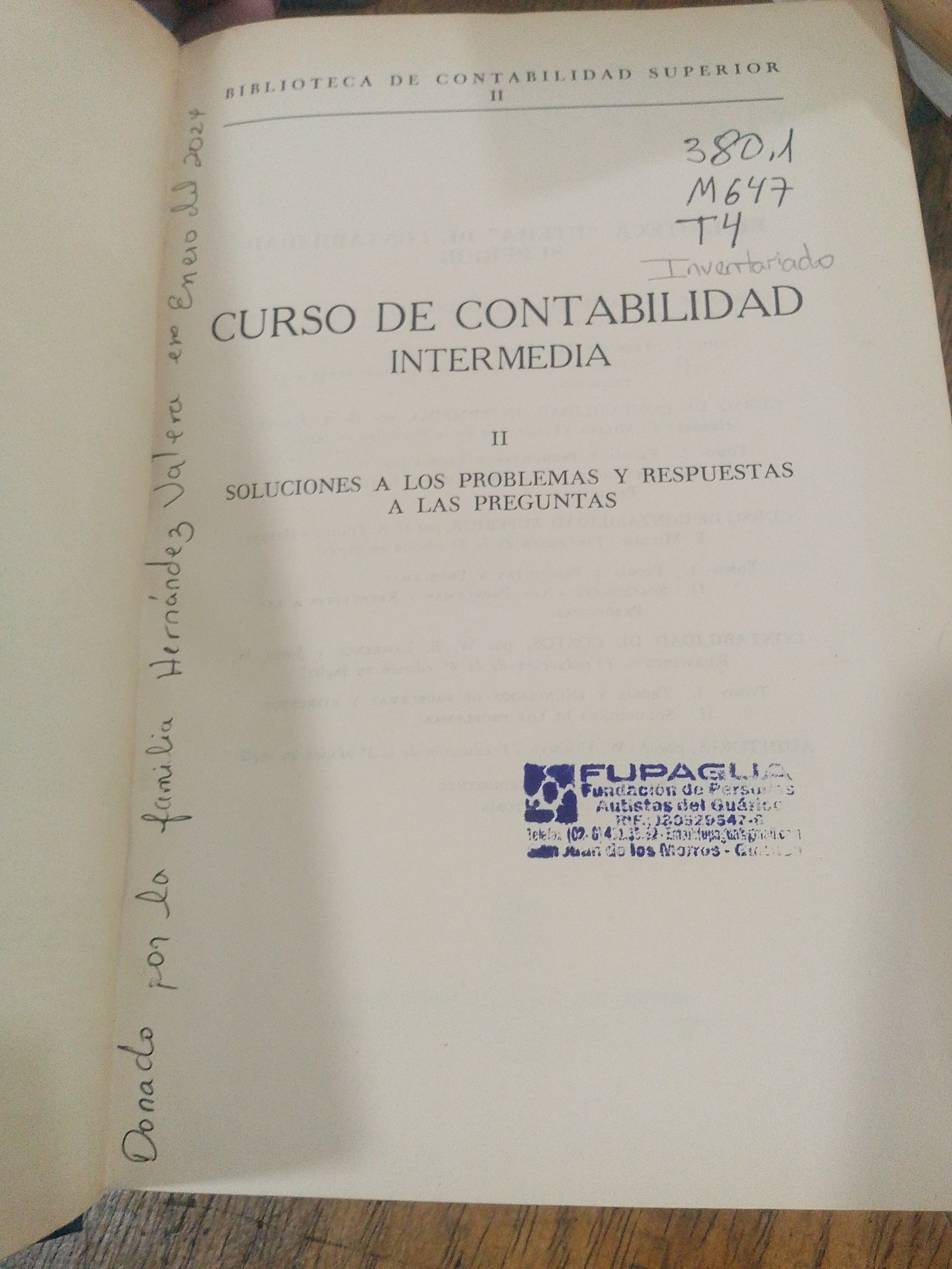 Portada de Curso de Contabilidad Intermedia II.  Soluciones a los problemas y respuestas a las preguntas
