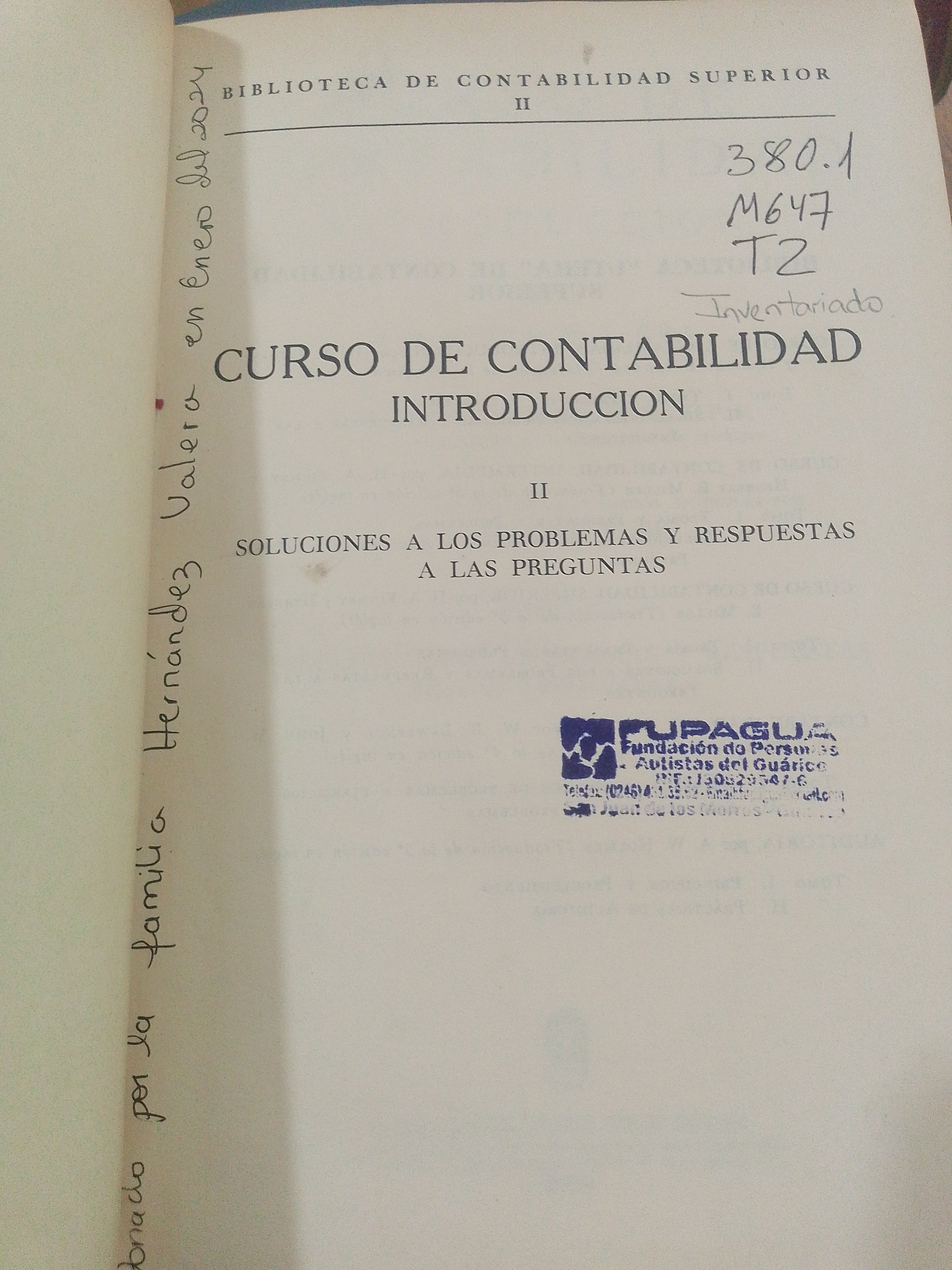 Portada de Curso de Contabilidad Introducción II.  Soluciones a los problemas y respuestas a las preguntas