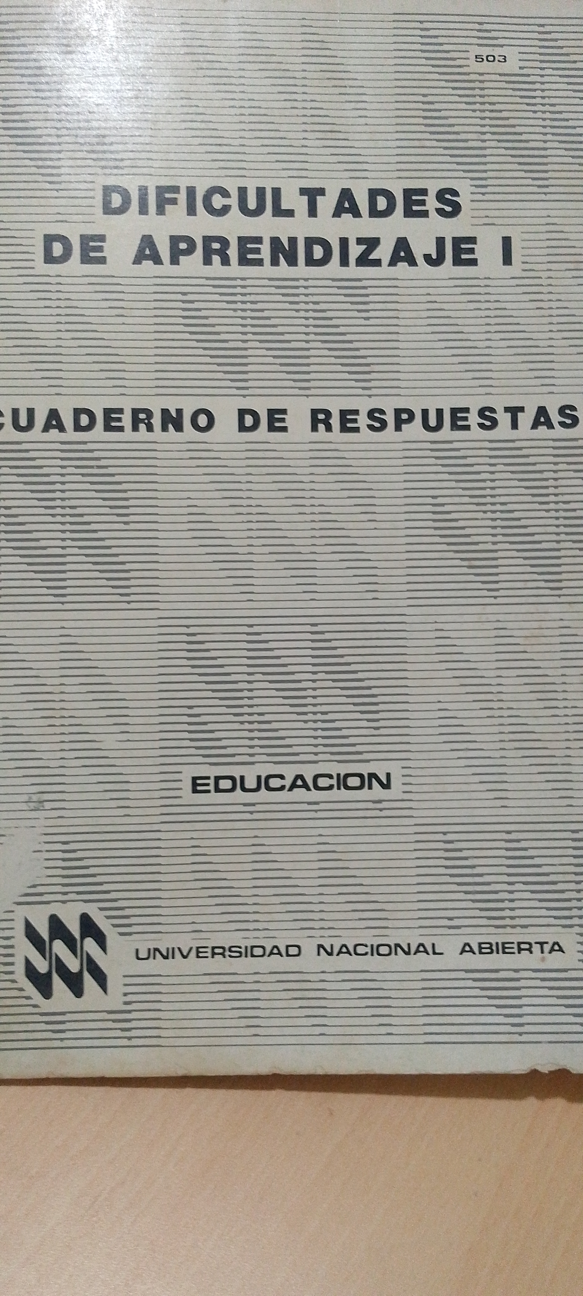 Portada de Dificultades de aprendizaje I.  Cuaderno de respuestas