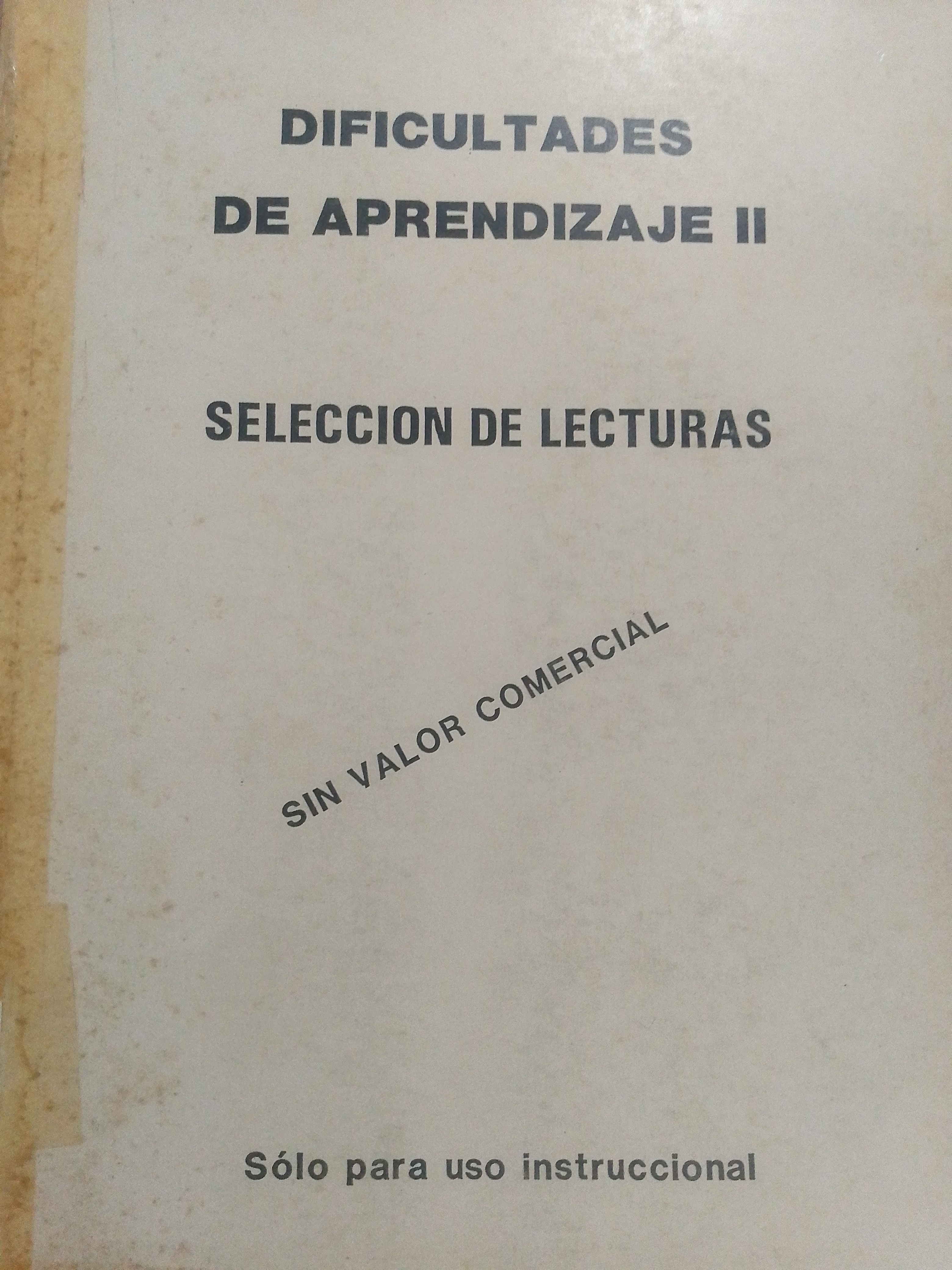 Portada de Dificultades de aprendizaje II.  Selección de lecturas