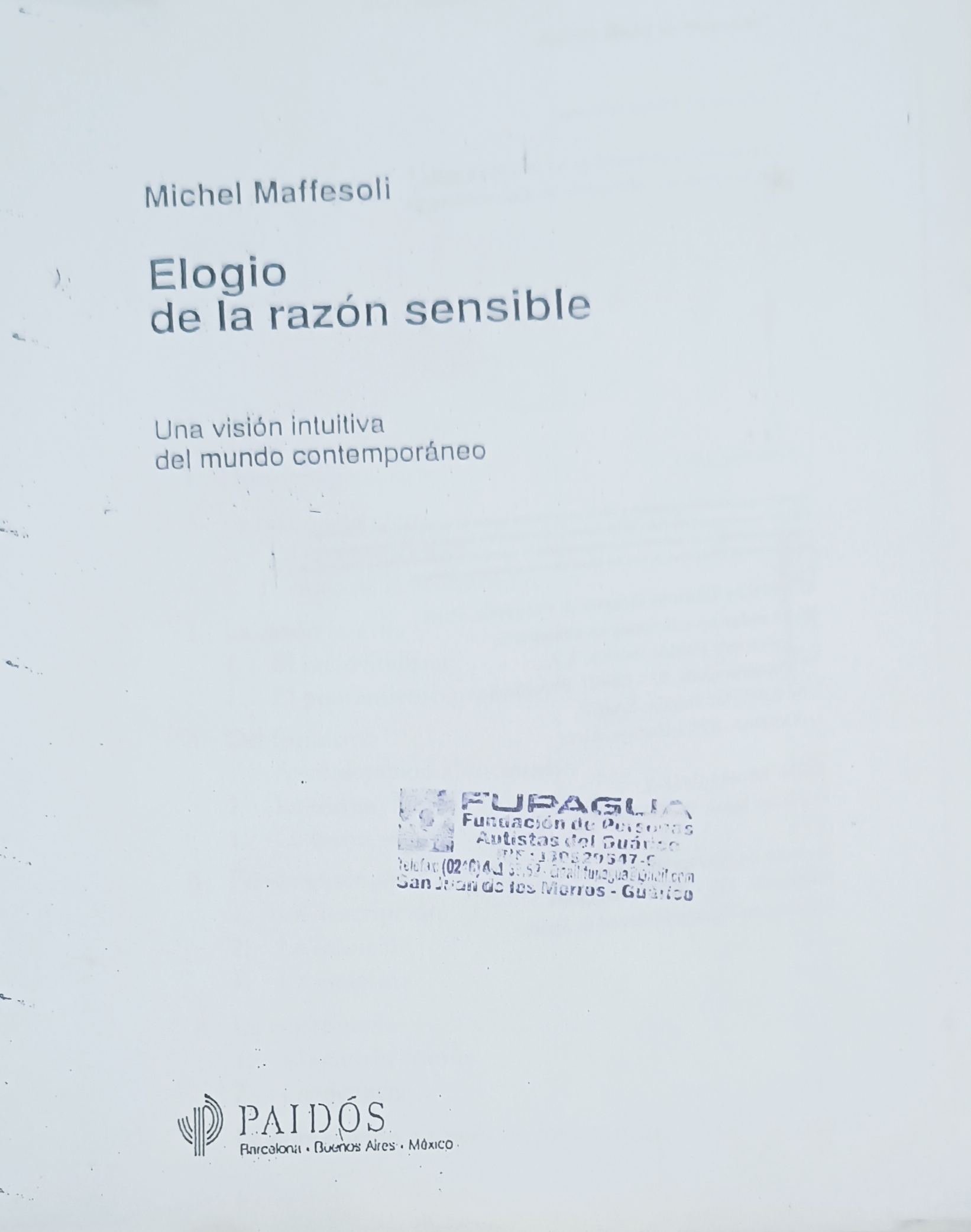 Portada de Elogio de la razón sensible