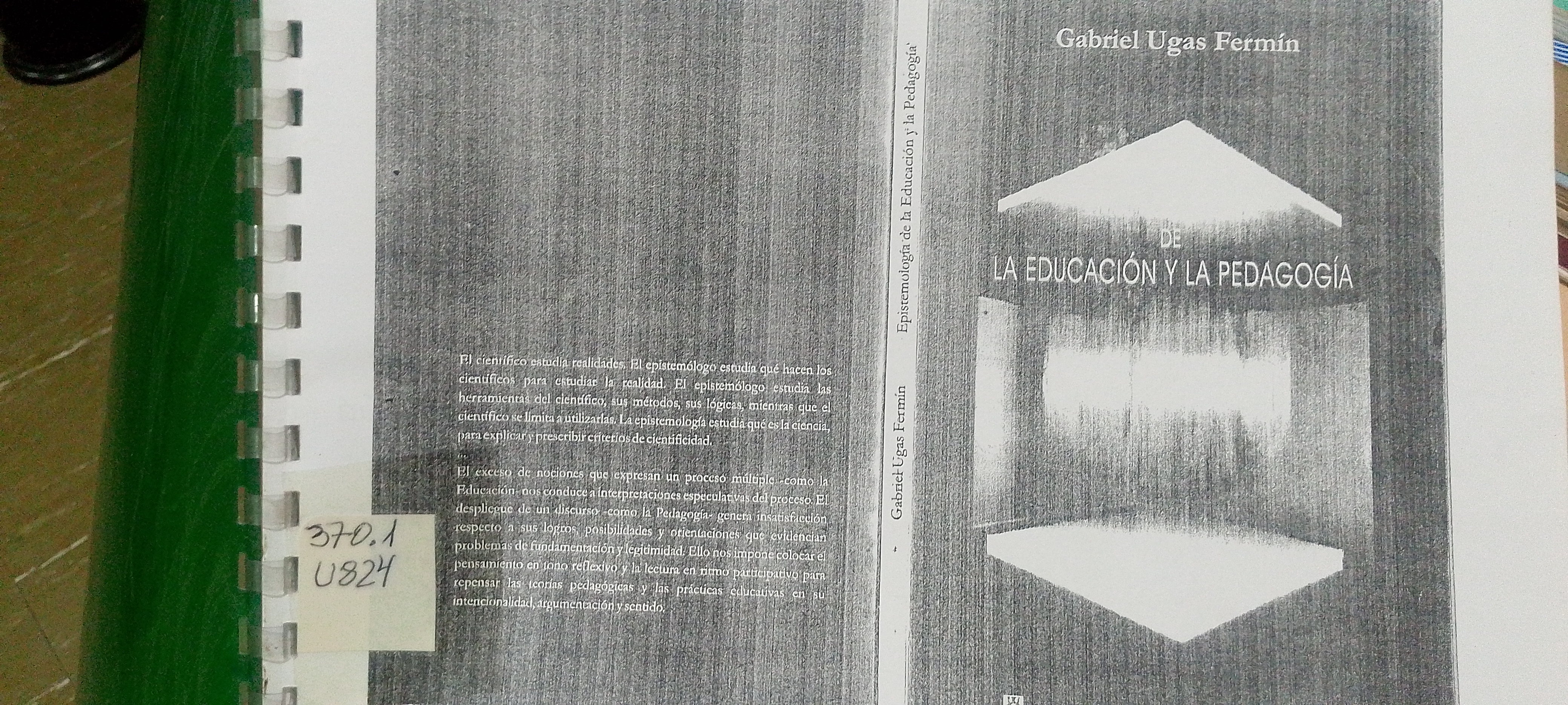 Portada de Epistemología de la educación y la pedagogía