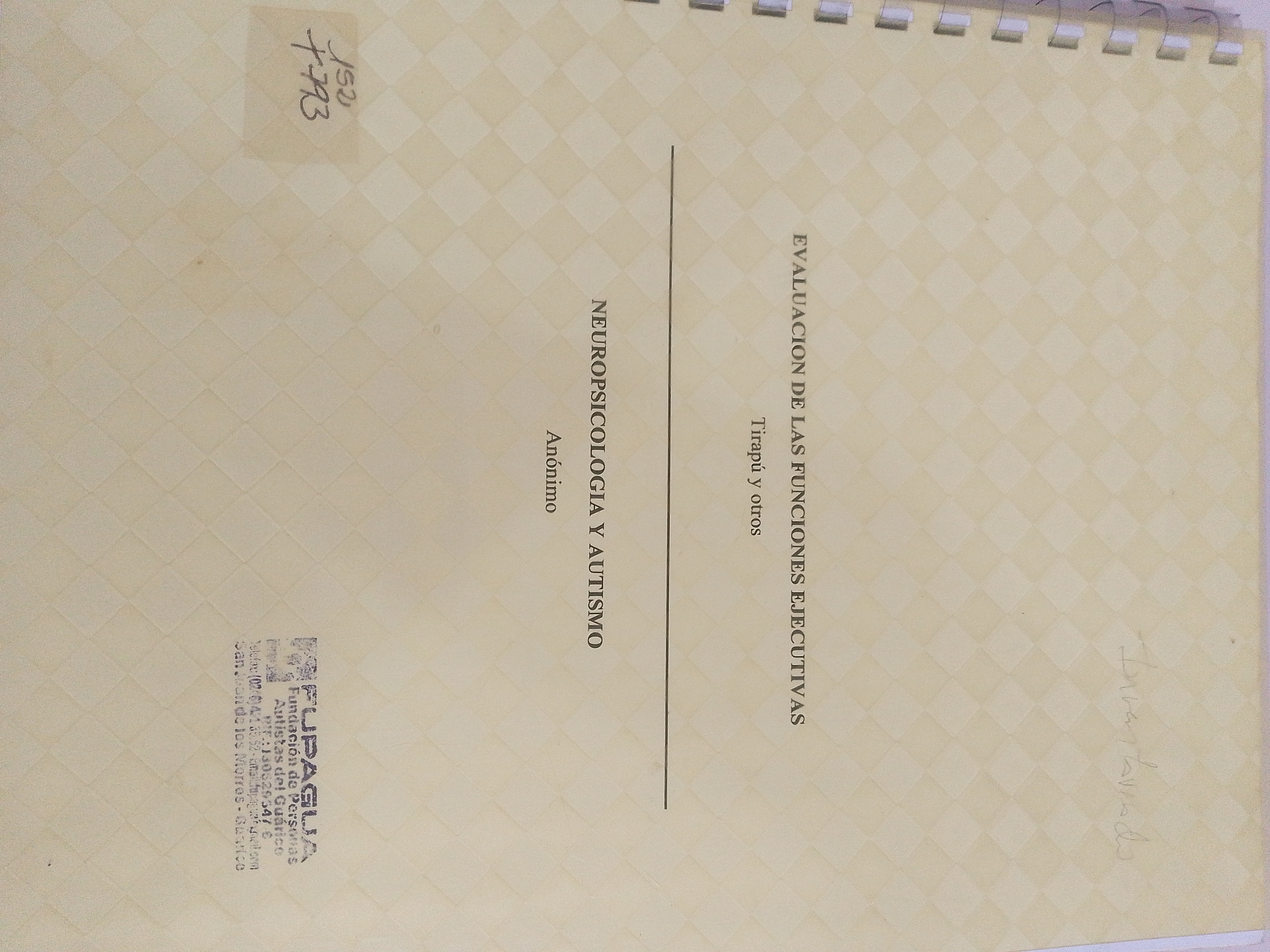 Portada de Evaluación de las funciones ejecutivas. Neuropsicología y autismo