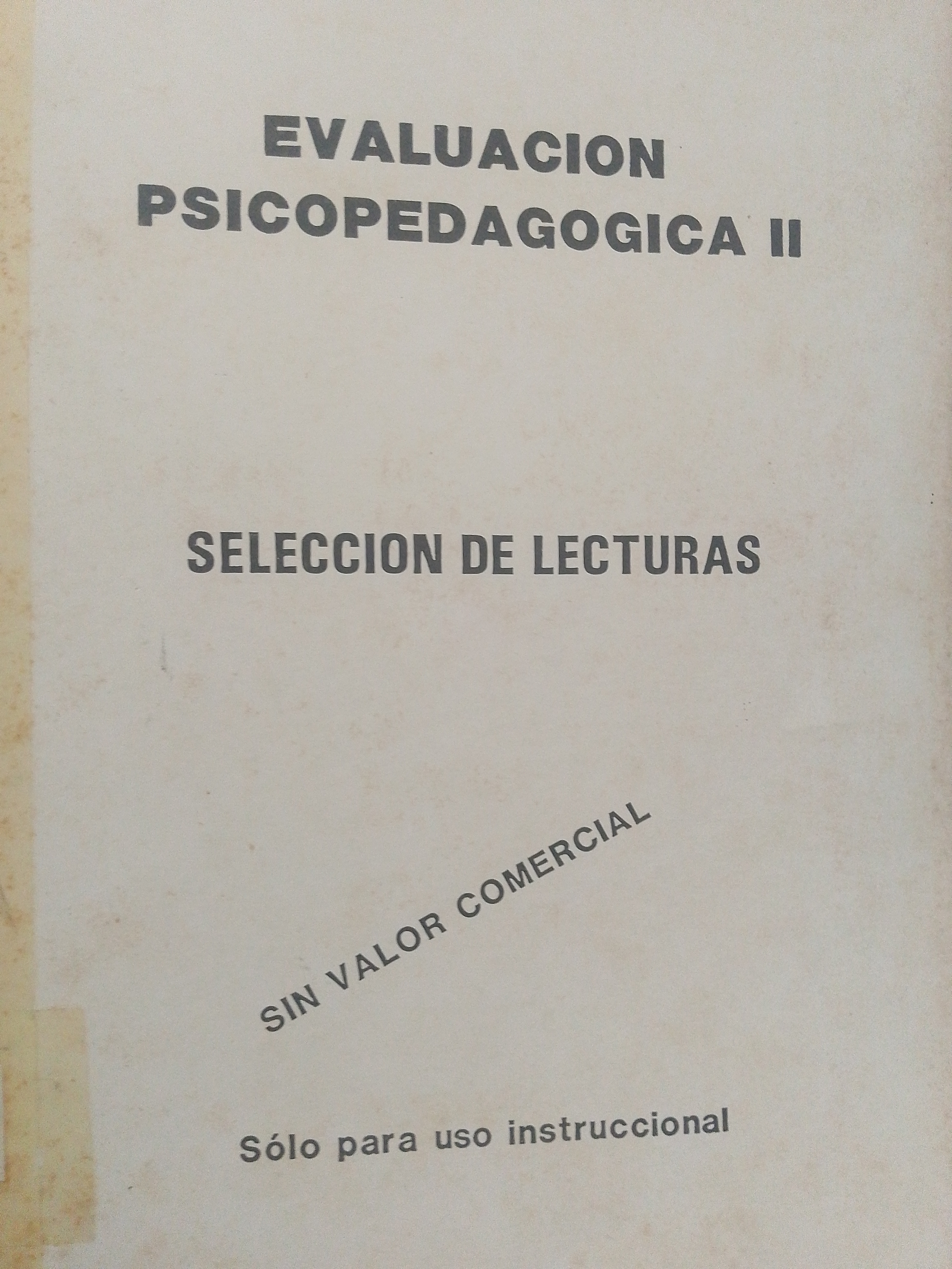 Portada de Evaluación psicopedagógica II. Selección de lecturas