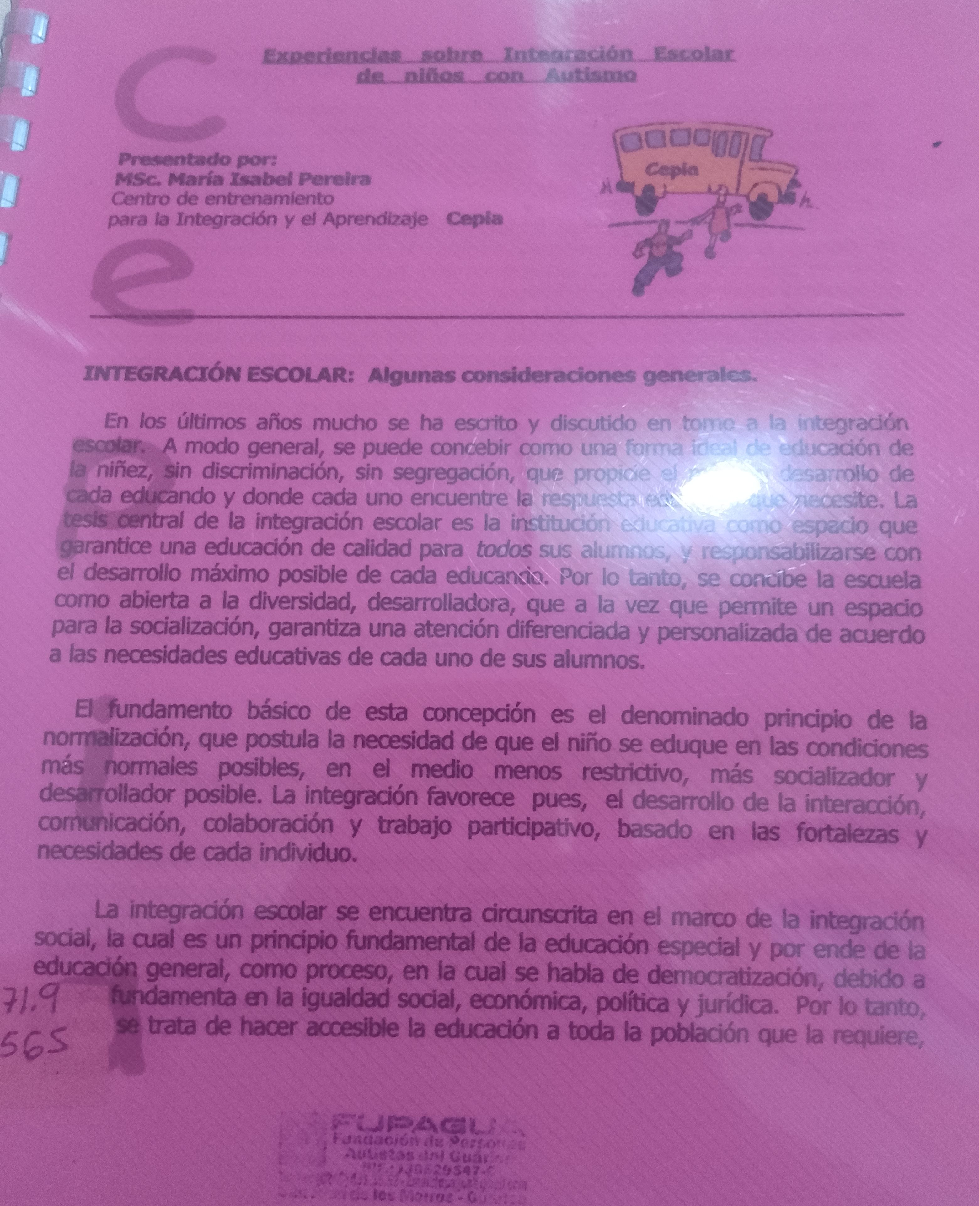 Portada de Experiencias sobre integración escolar de niños con autismo