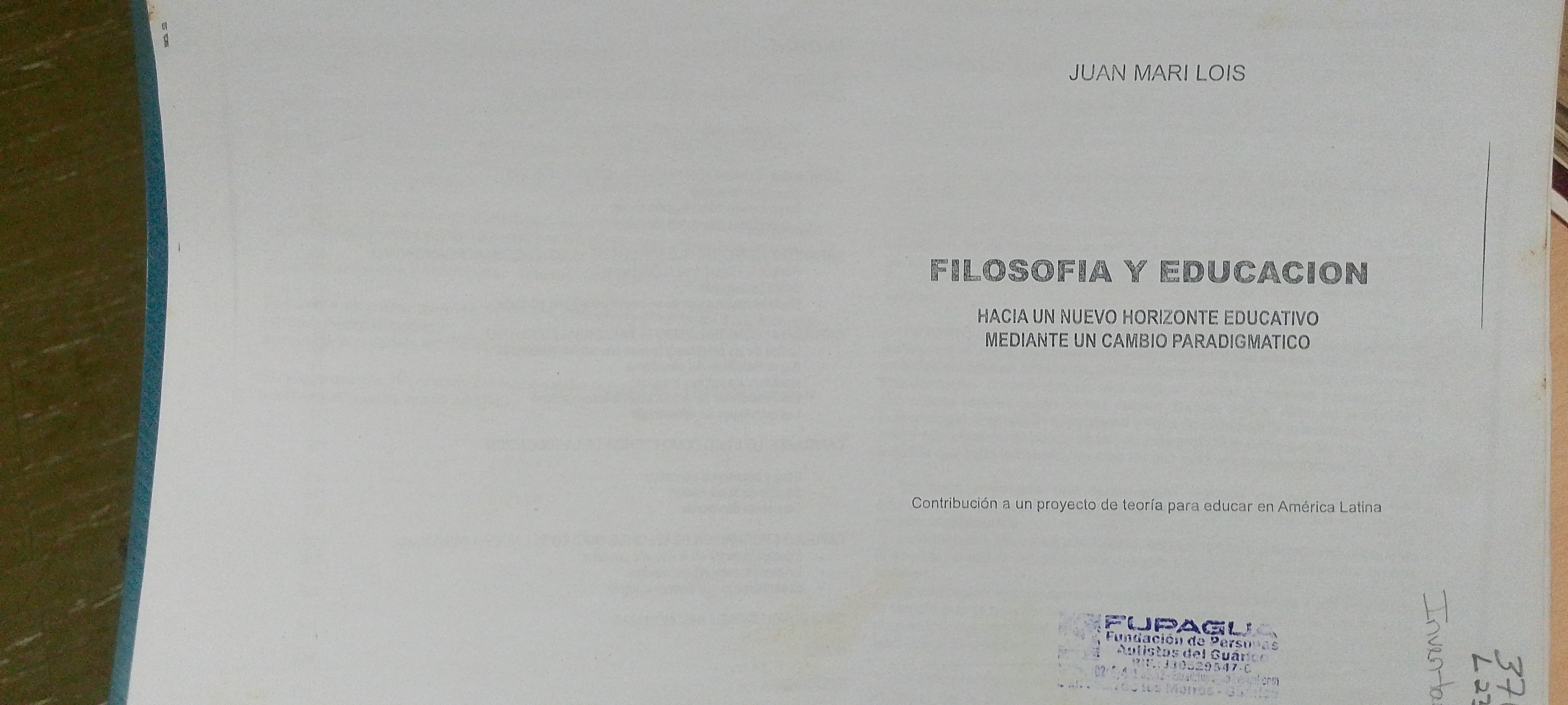 Portada de Filosofía y educación