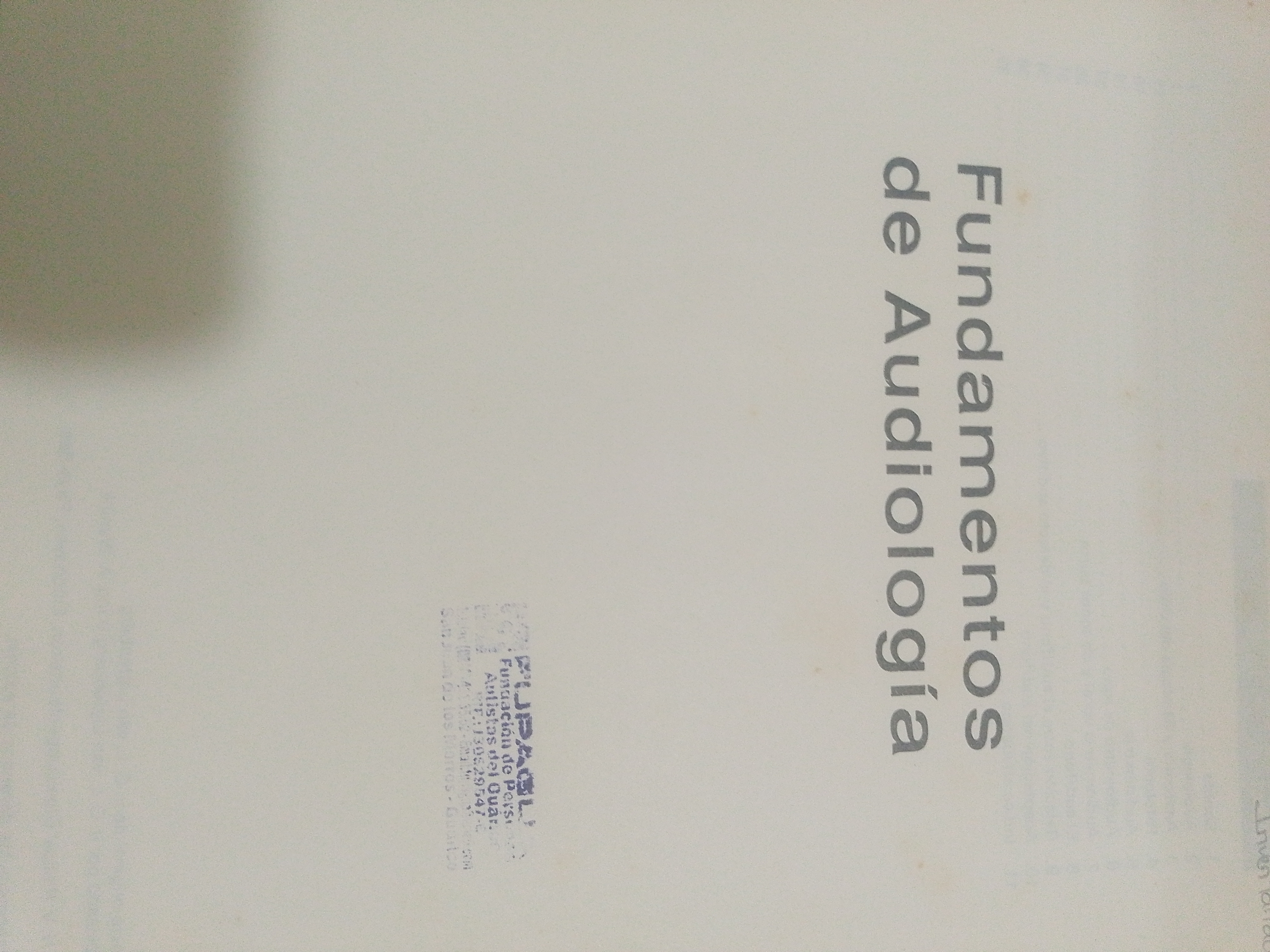 Portada de Fundamentos de Audiología