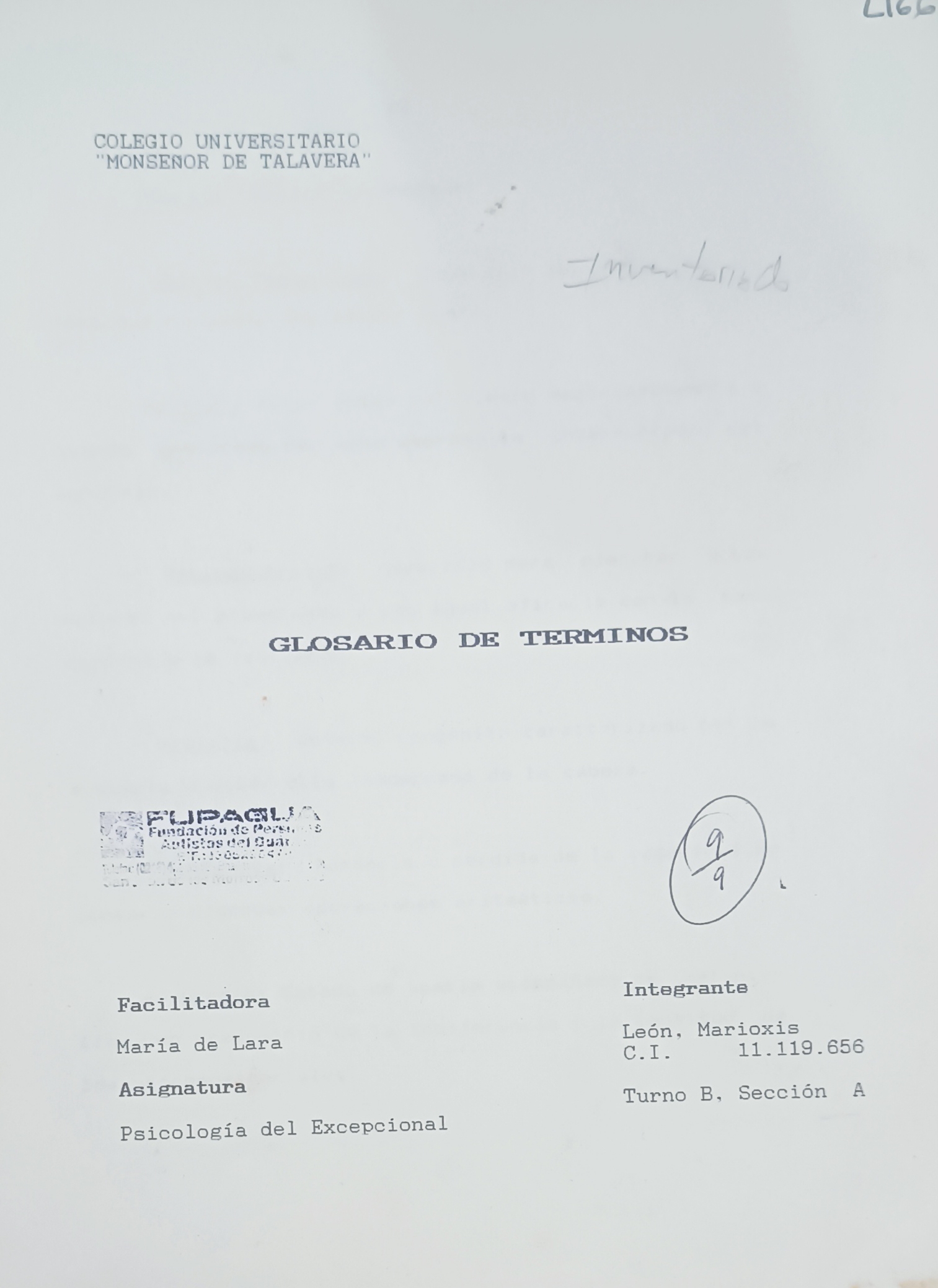 Portada de Glosario de términos