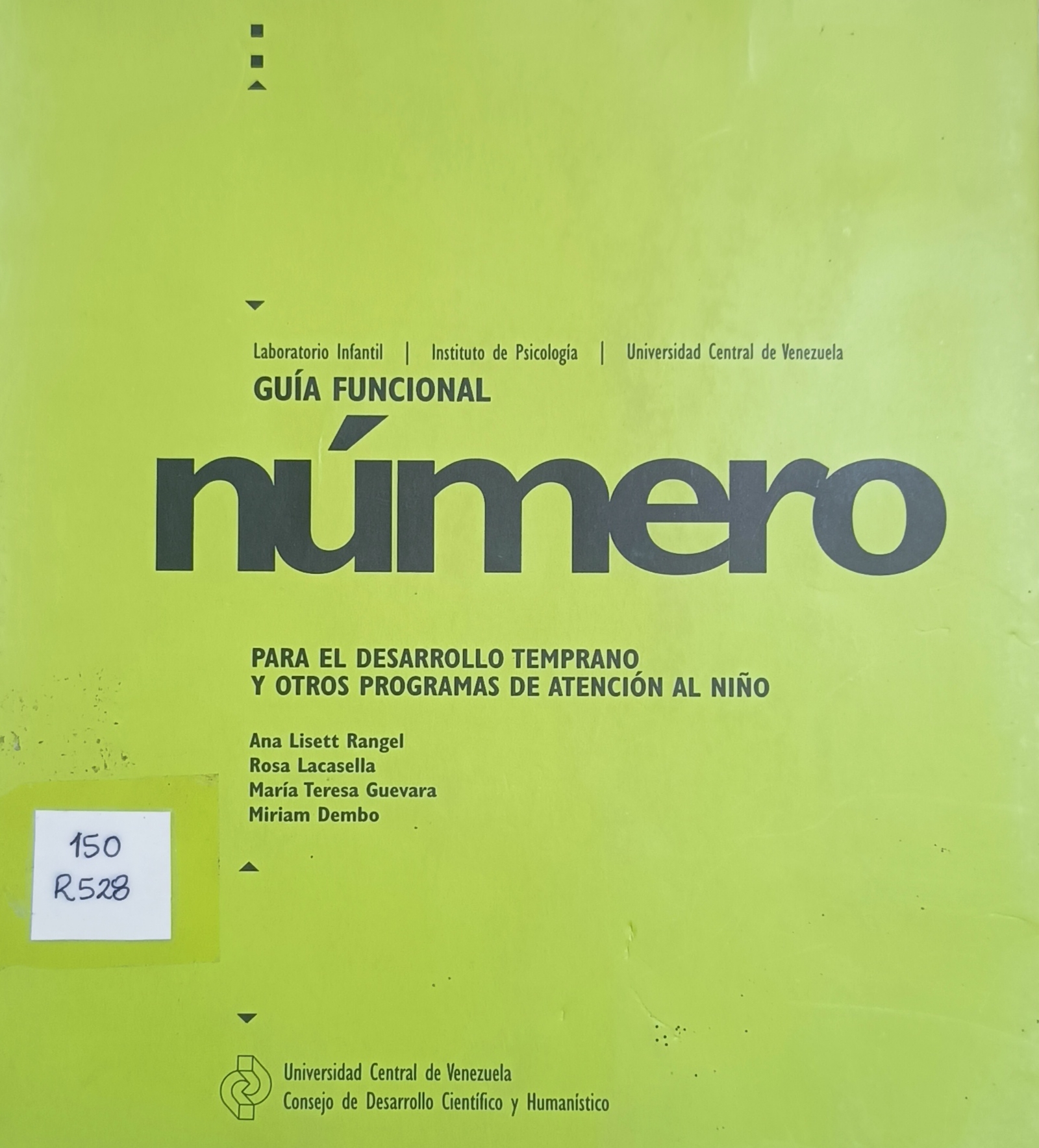 Portada de Guía funcional Número. Para el desarrollo temprano y otros programas de atención al niño.