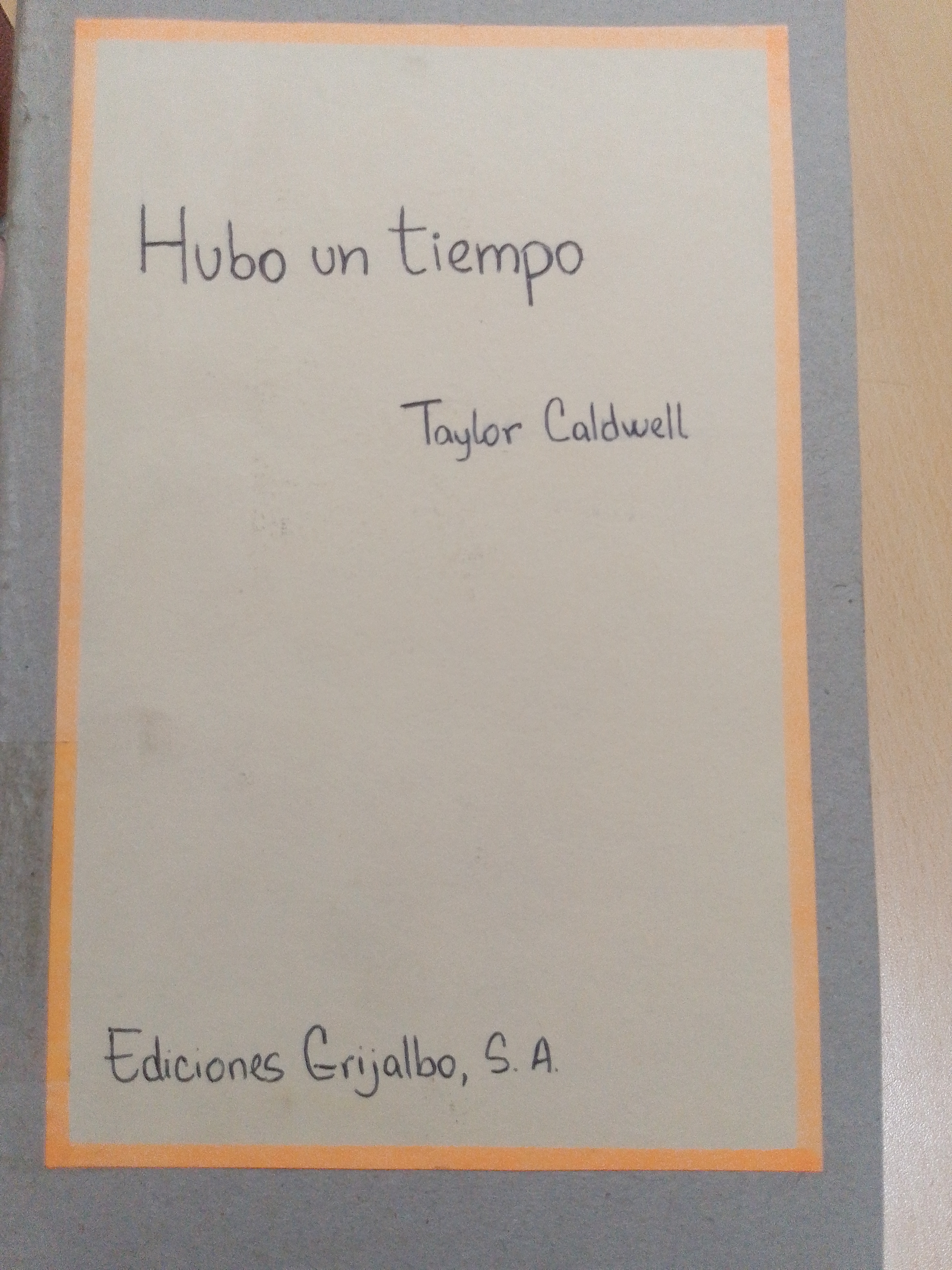 Portada de Hubo un tiempo