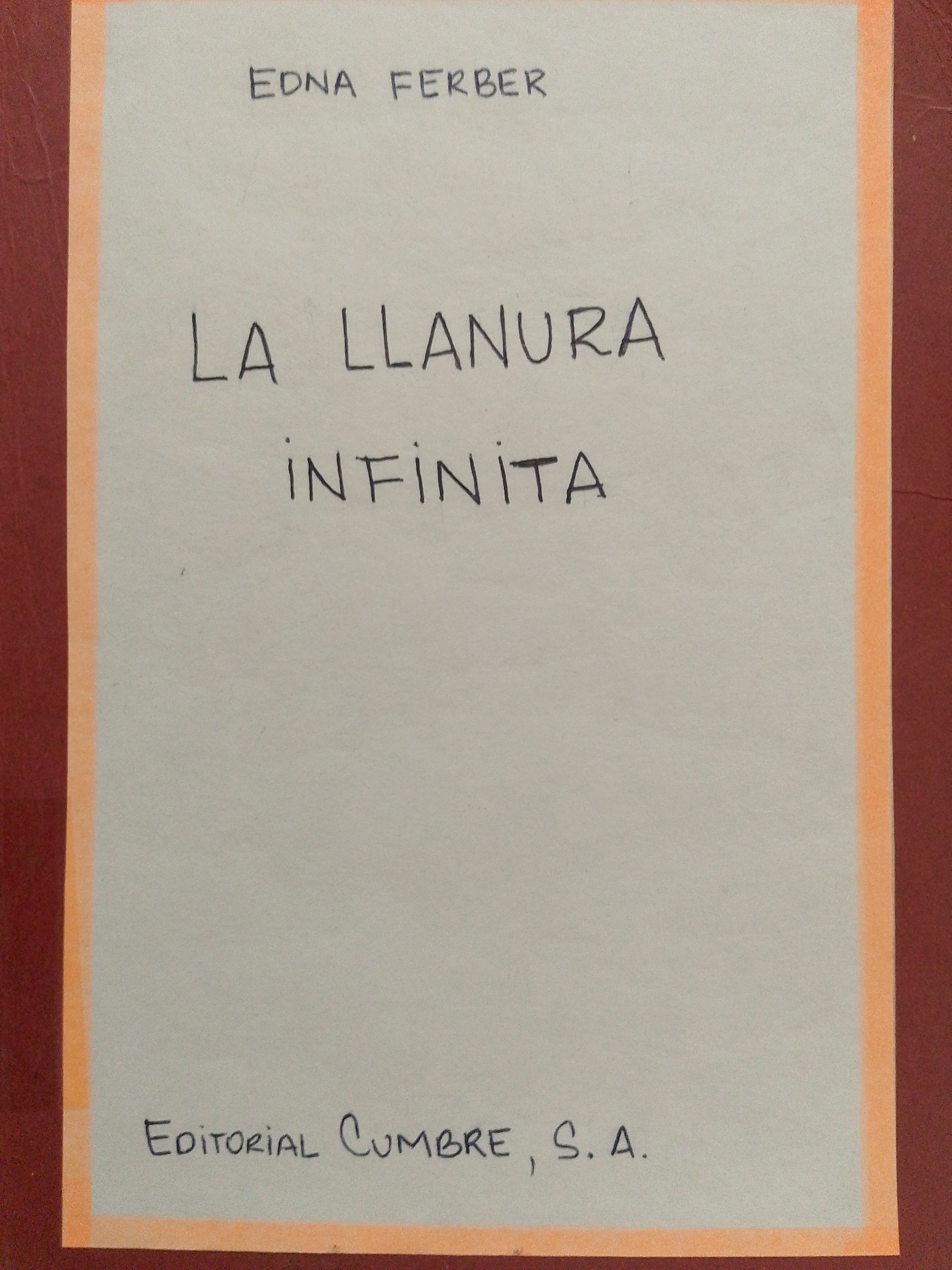 Portada de La Llanura infinita