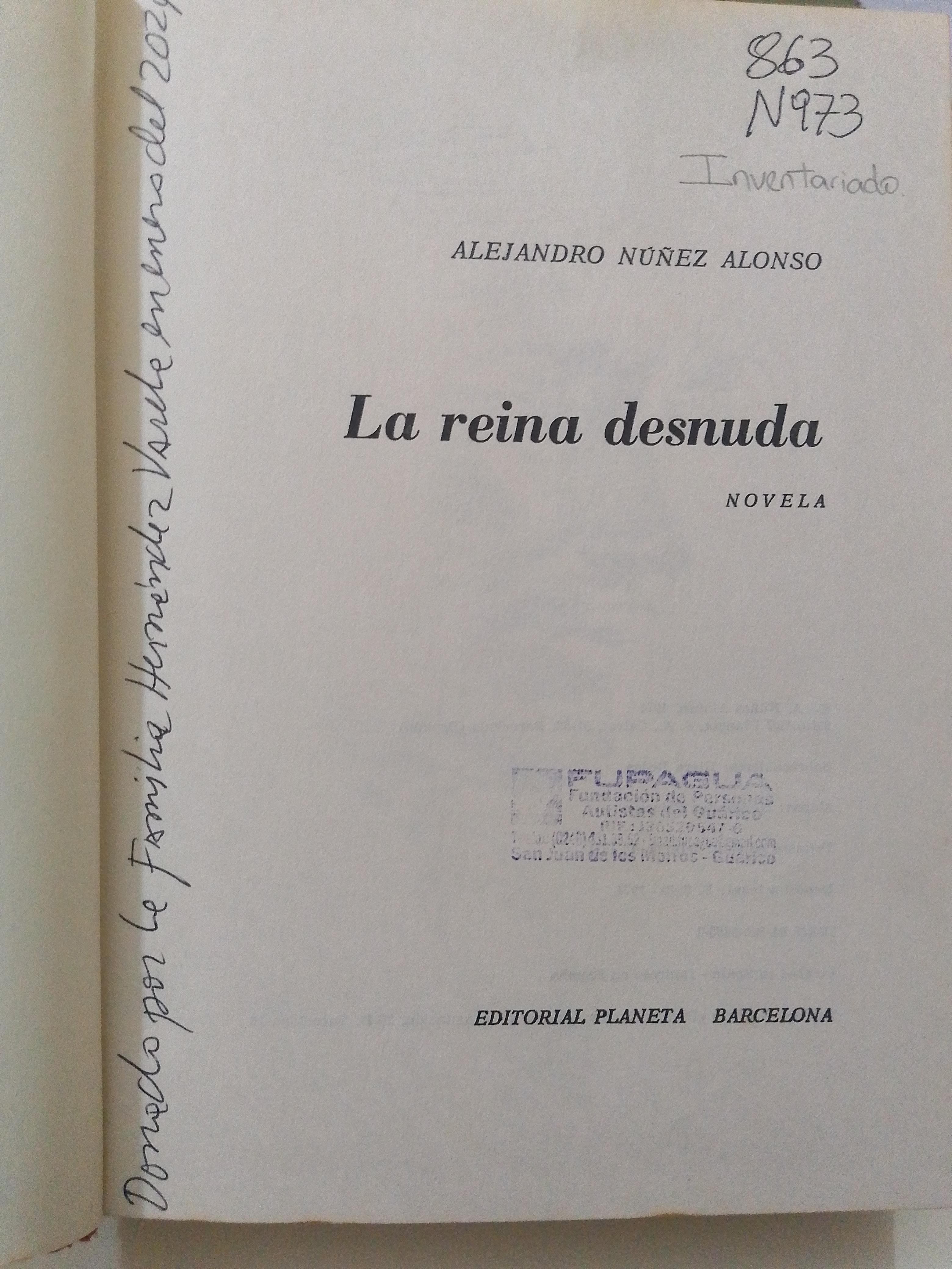 Portada de La Reina Desnuda ( novela )