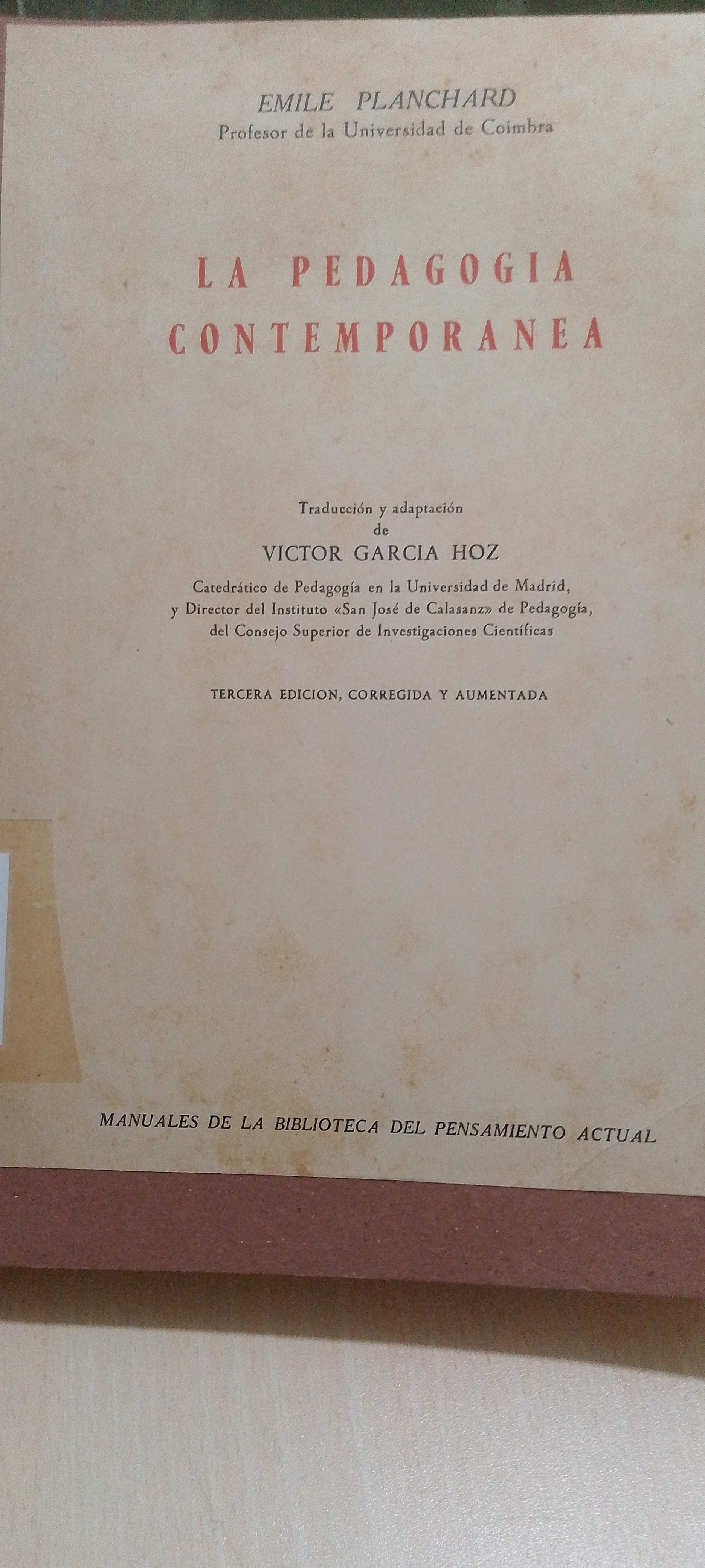 Portada de La pedagogía contemporanea