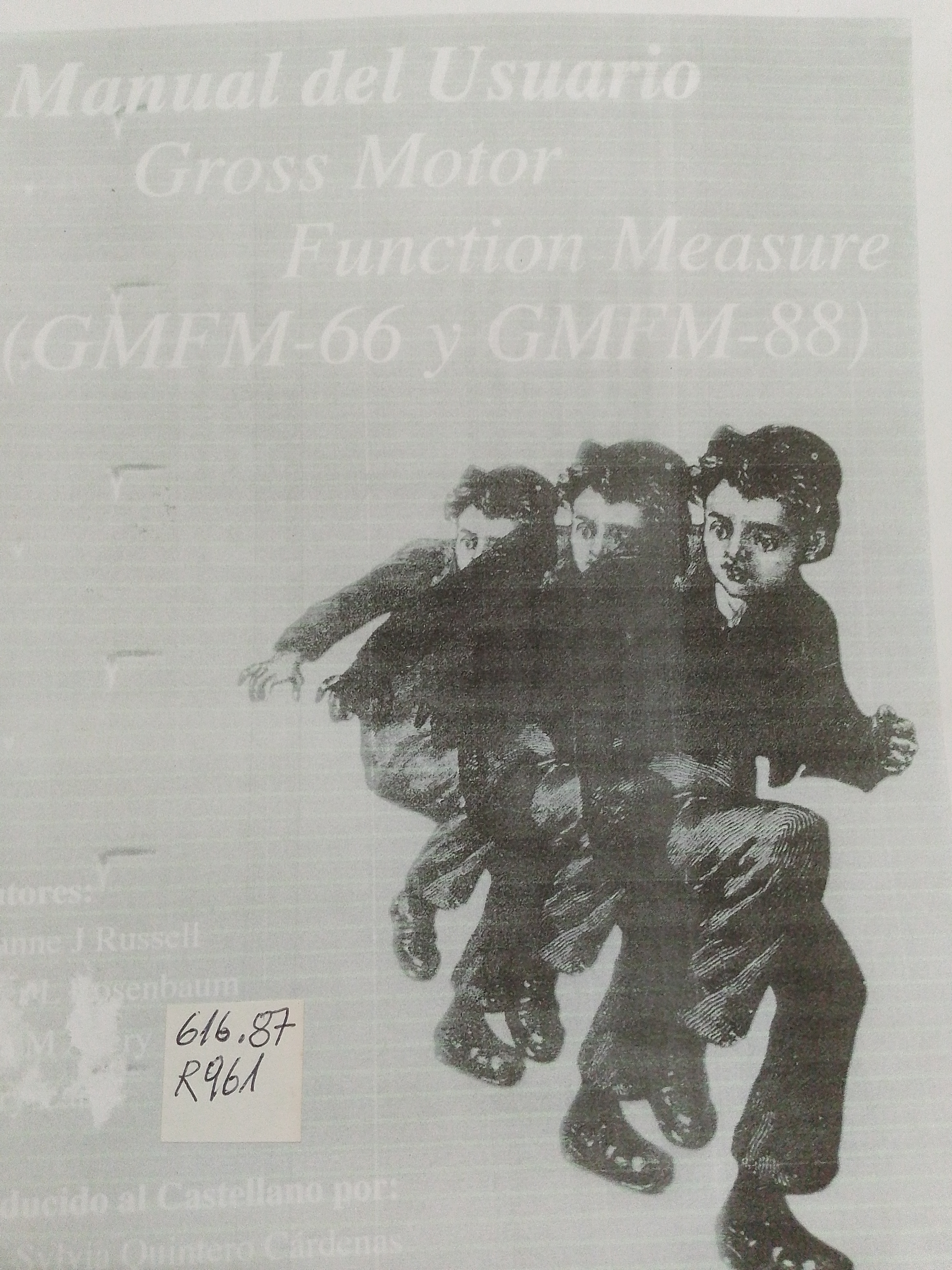 Portada de Manual del usuario Gross Motor Function measure (GMFM-66 GMFM-88)