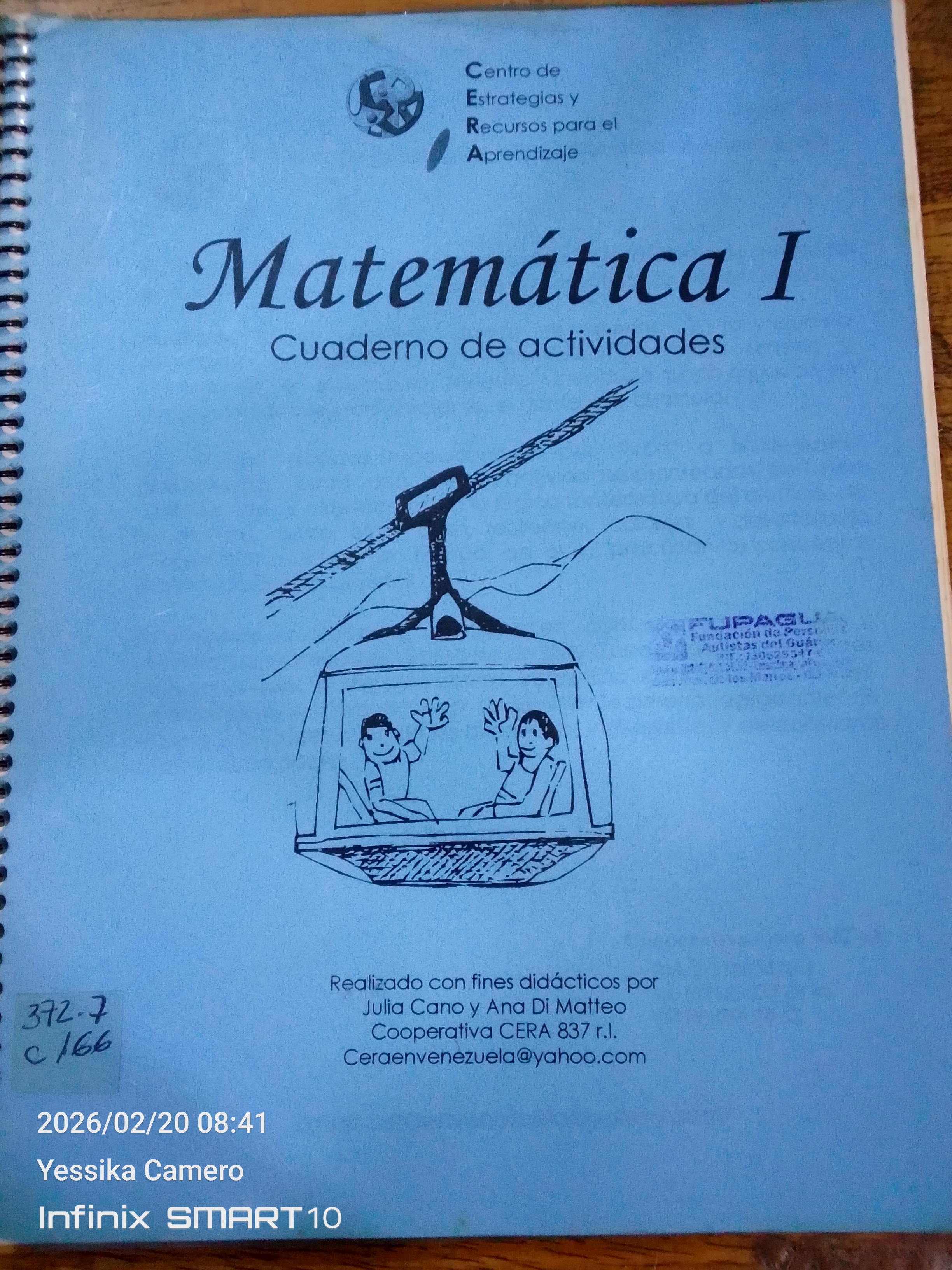 Portada de Matemática I.  Cuaderno de Actividades