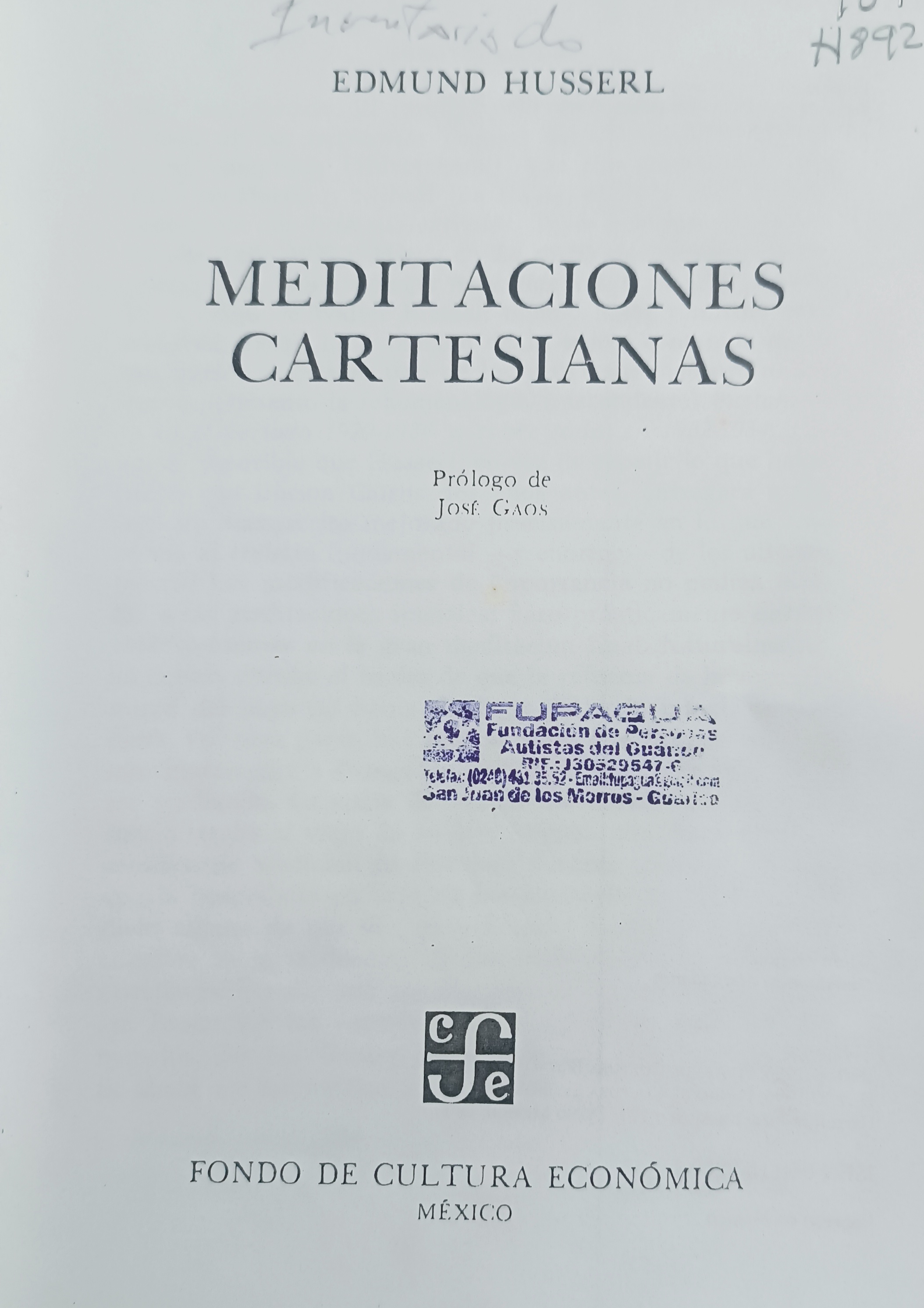 Portada de Meditaciones Cartesianas