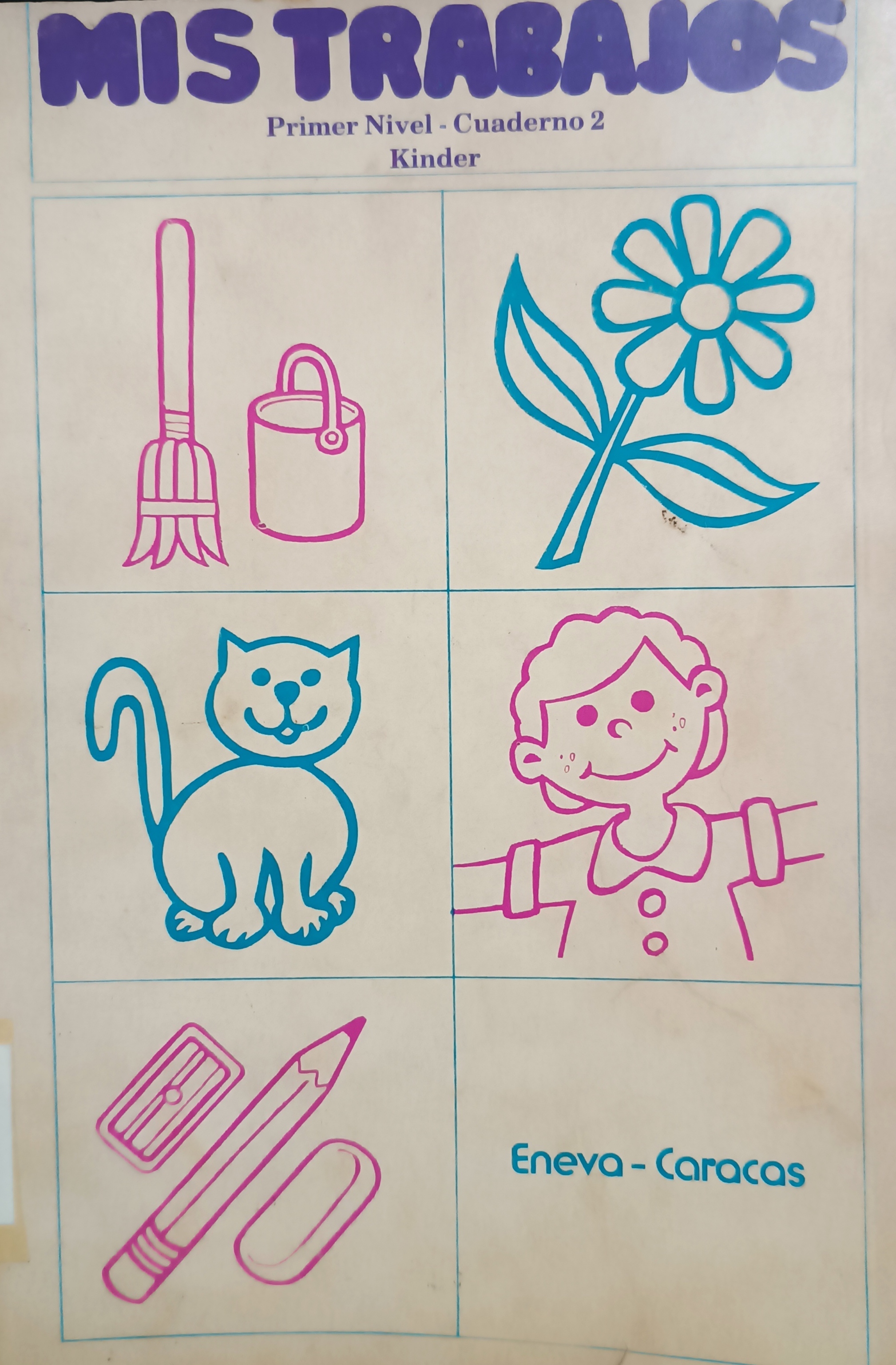 Portada de Mis trabajos. Primer Nivel cuaderno 2  Kinder