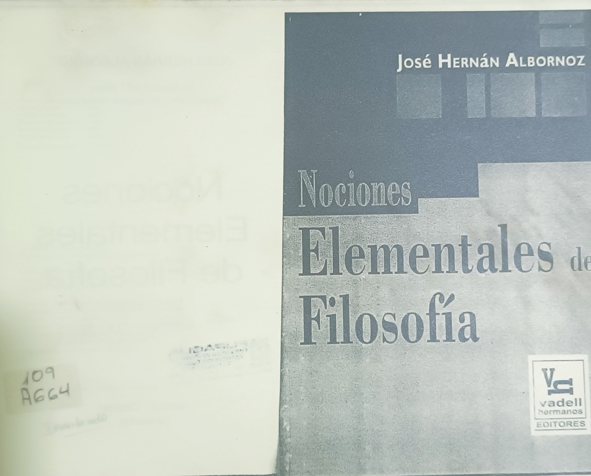 Portada de Nociones elementales de Filosofia 