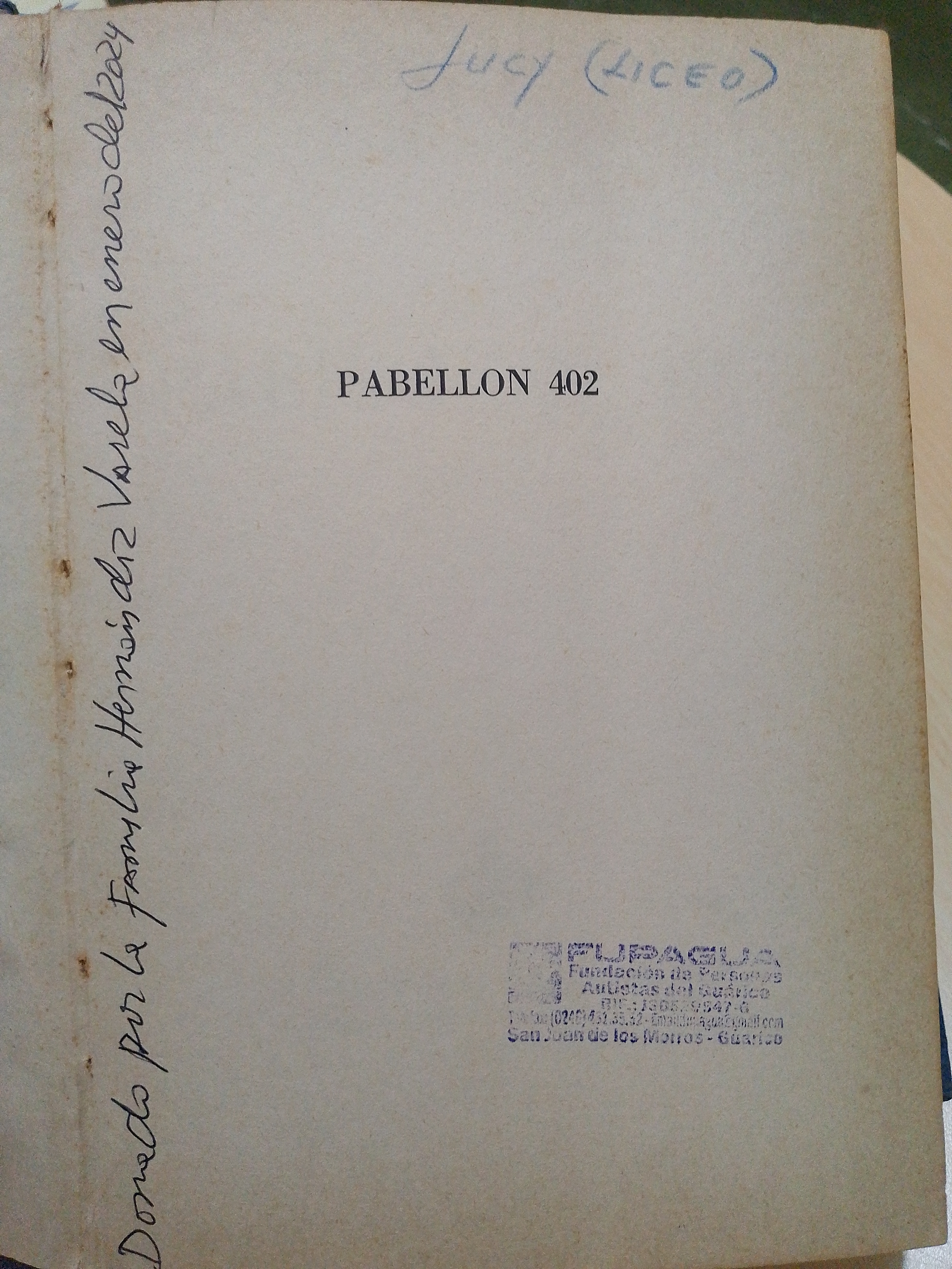 Portada de Pabellon 402