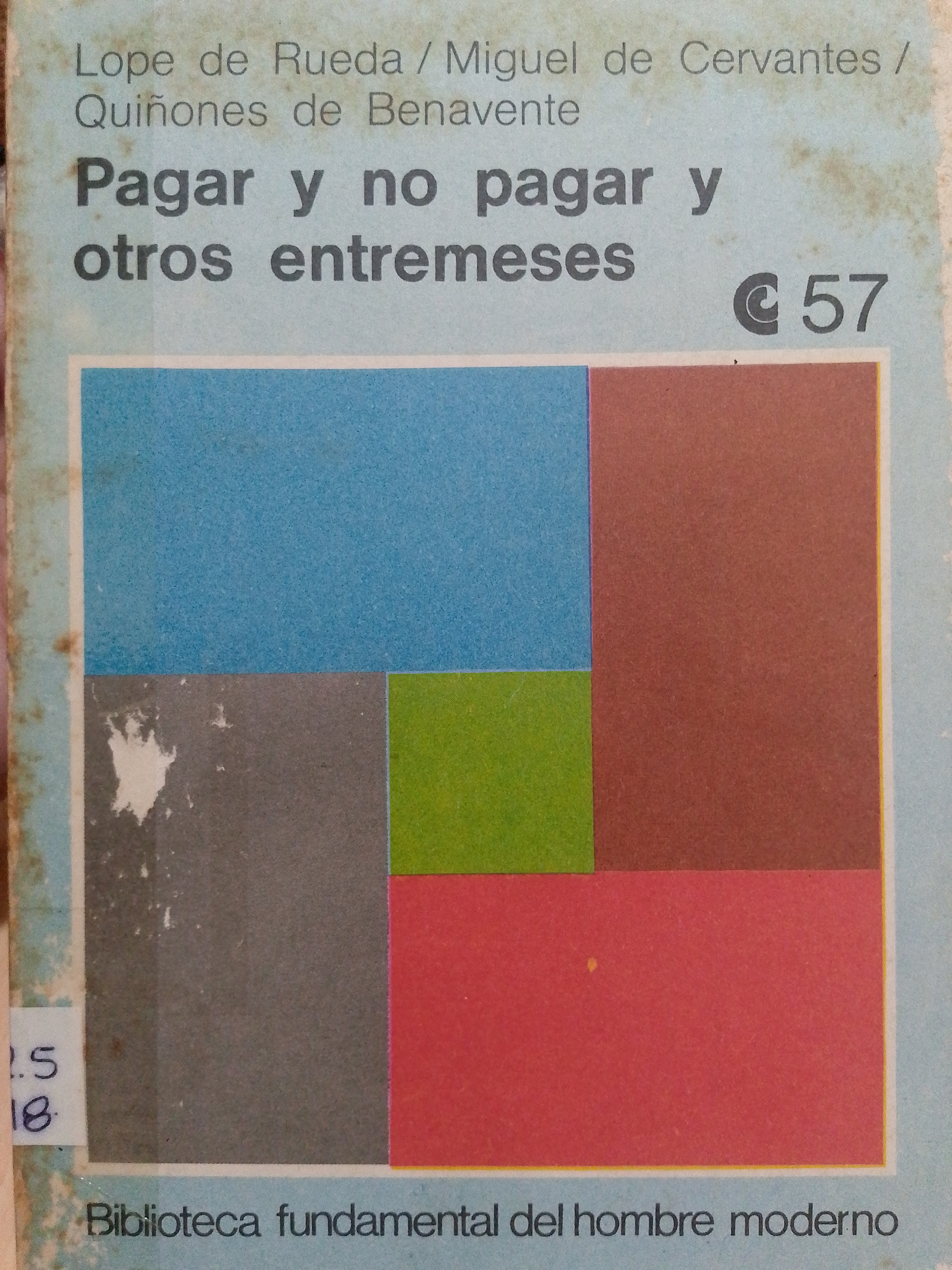 Portada de Pagar y no pagar y otros entremeses