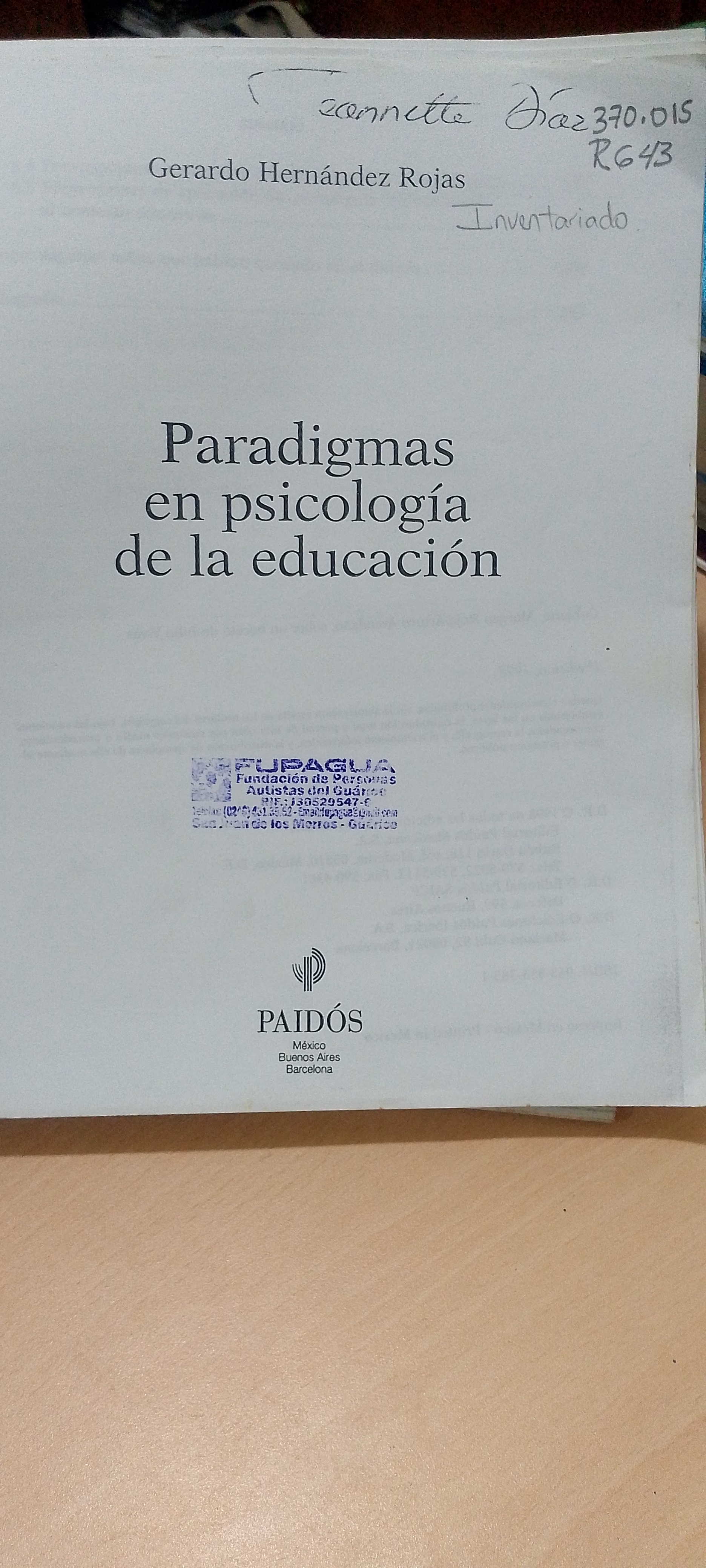 Portada de Paradigmas en psicología de la educación
