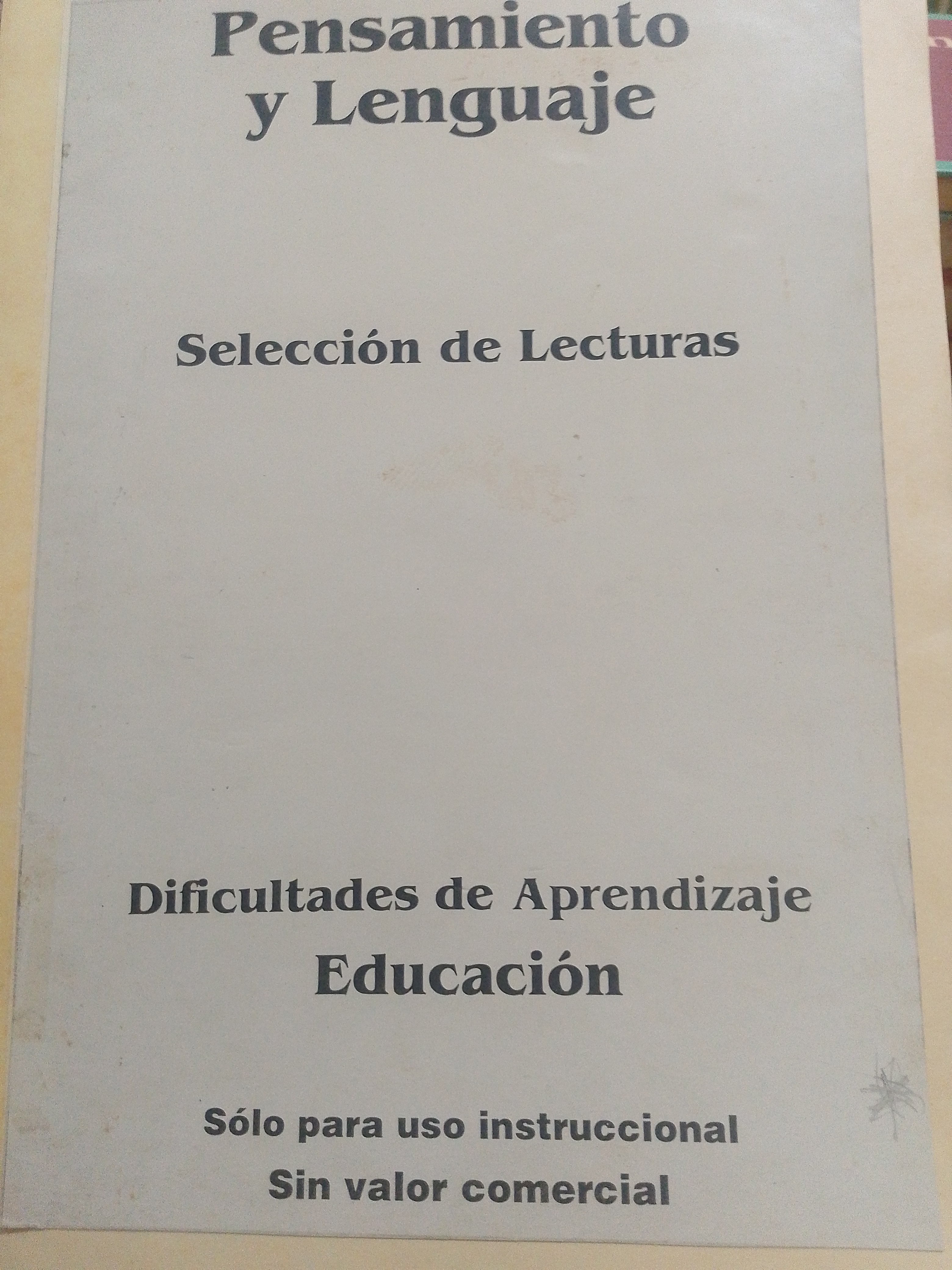 Portada de Pensamiento y lenguaje.  Selección de lecturas