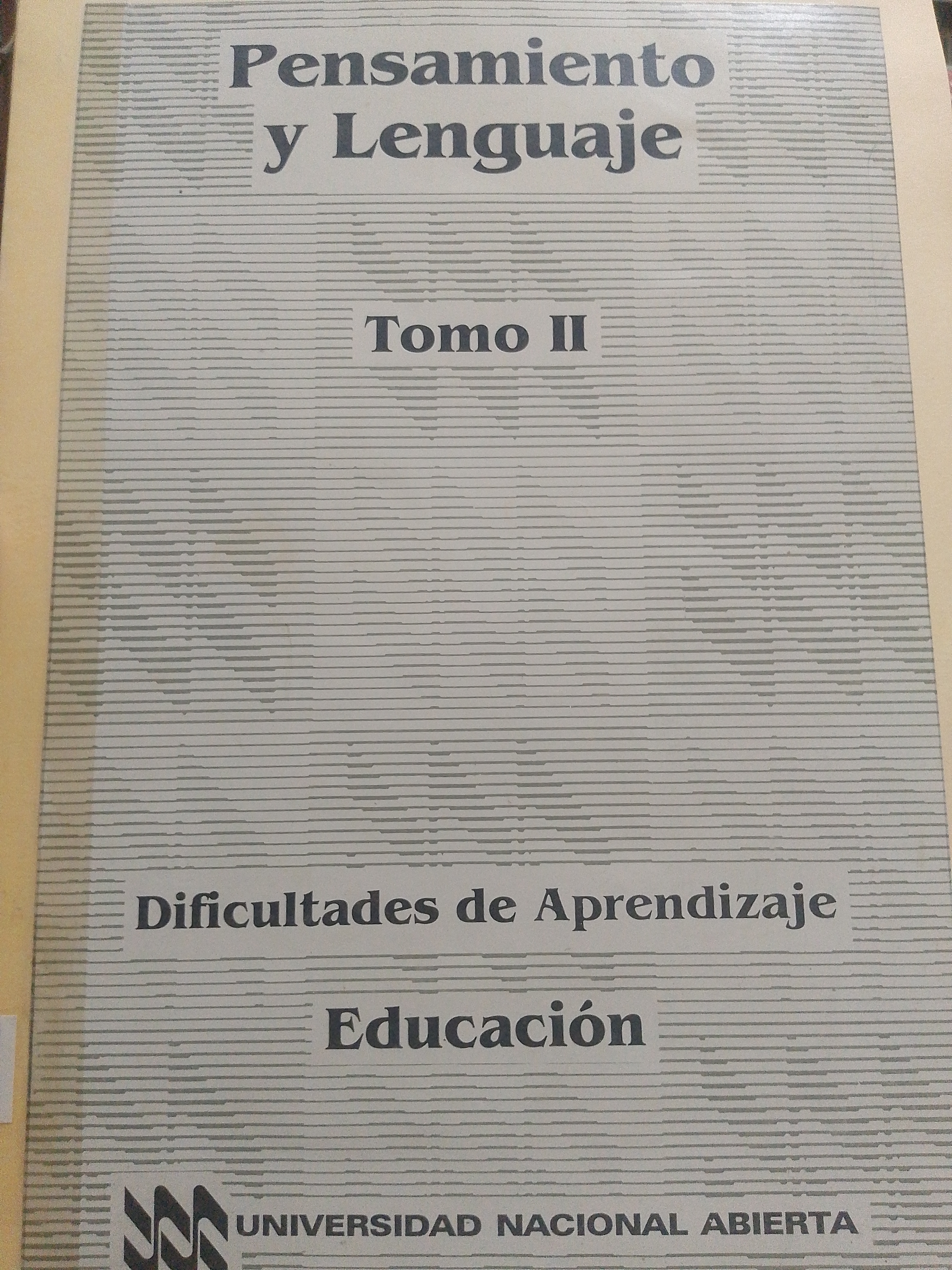 Portada de Pensamiento y lenguaje.  Tomo II