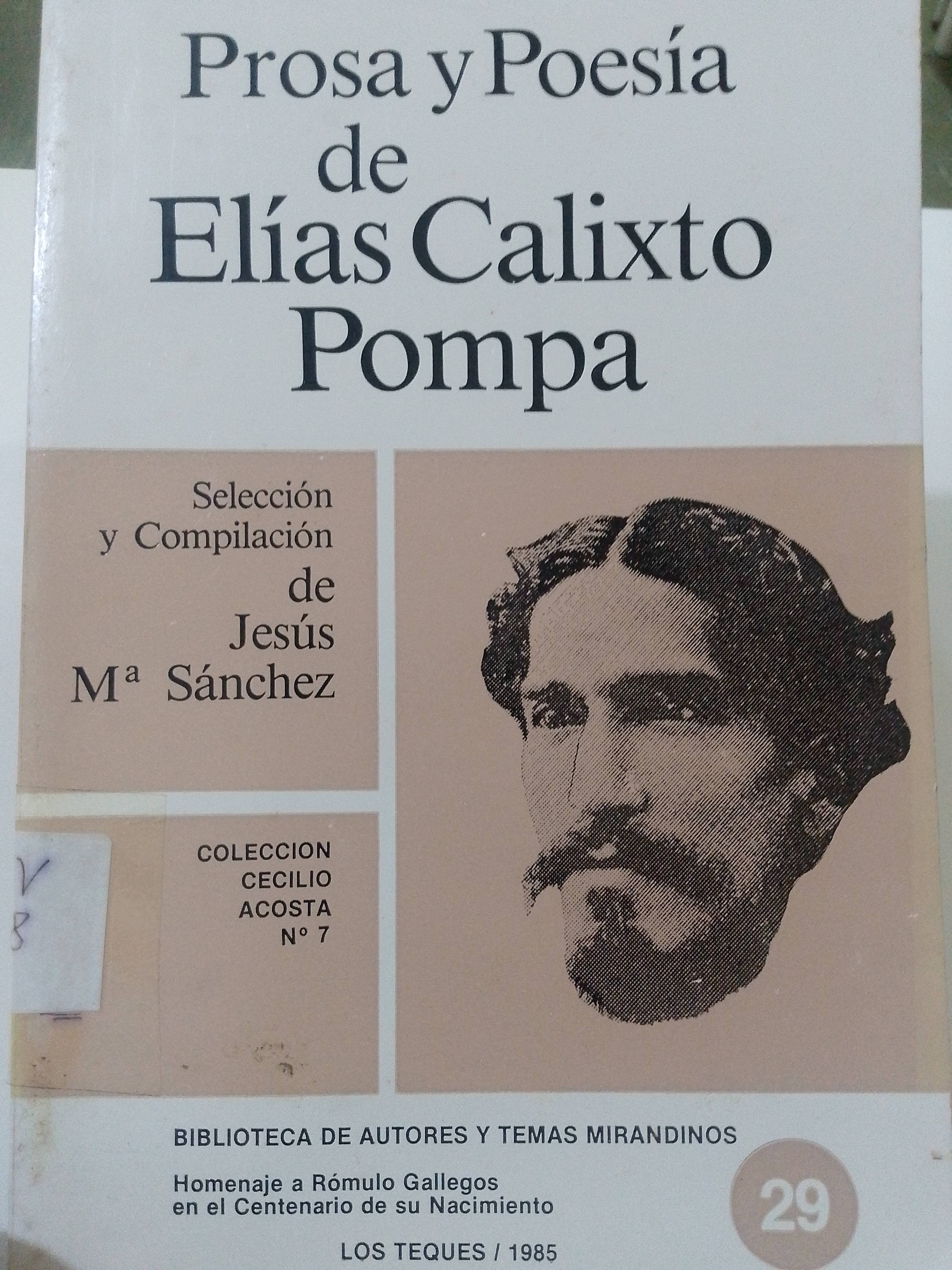 Portada de Prosa y Poesía de Elías Calixto Pompa