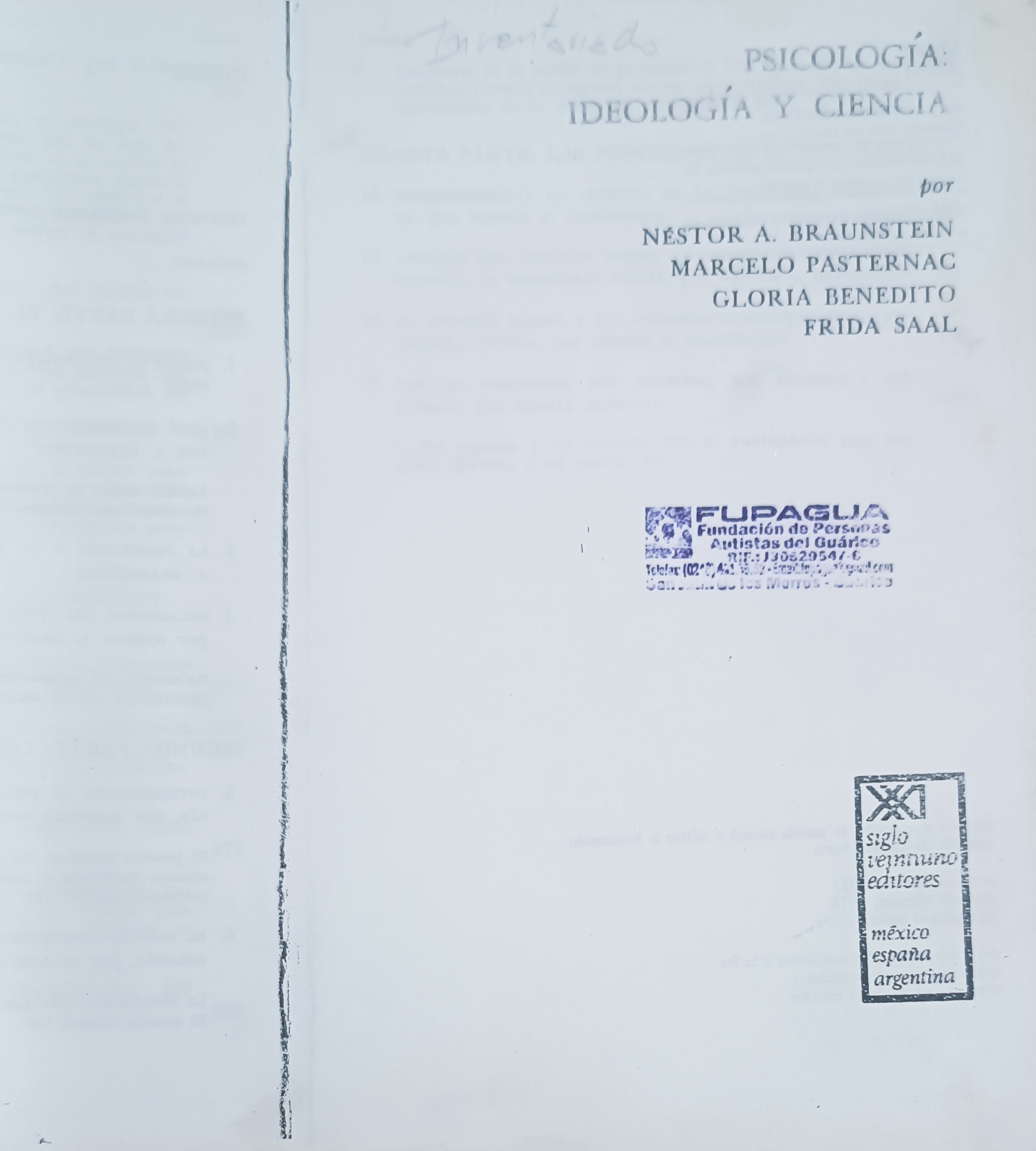 Portada de Psicología, Ideología y Ciencia 