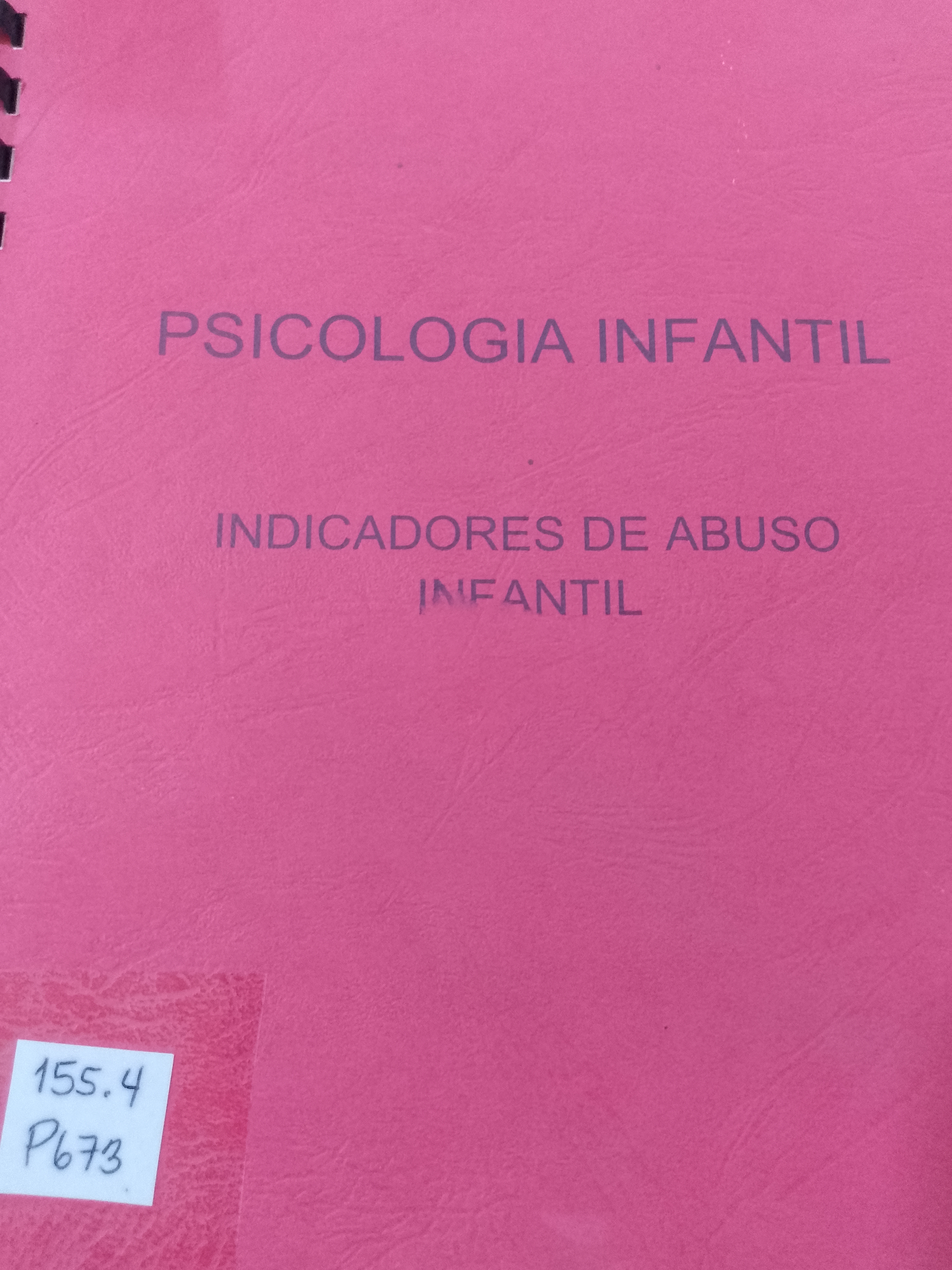 Portada de Psicología infantil. Indicadores de abuso infantil