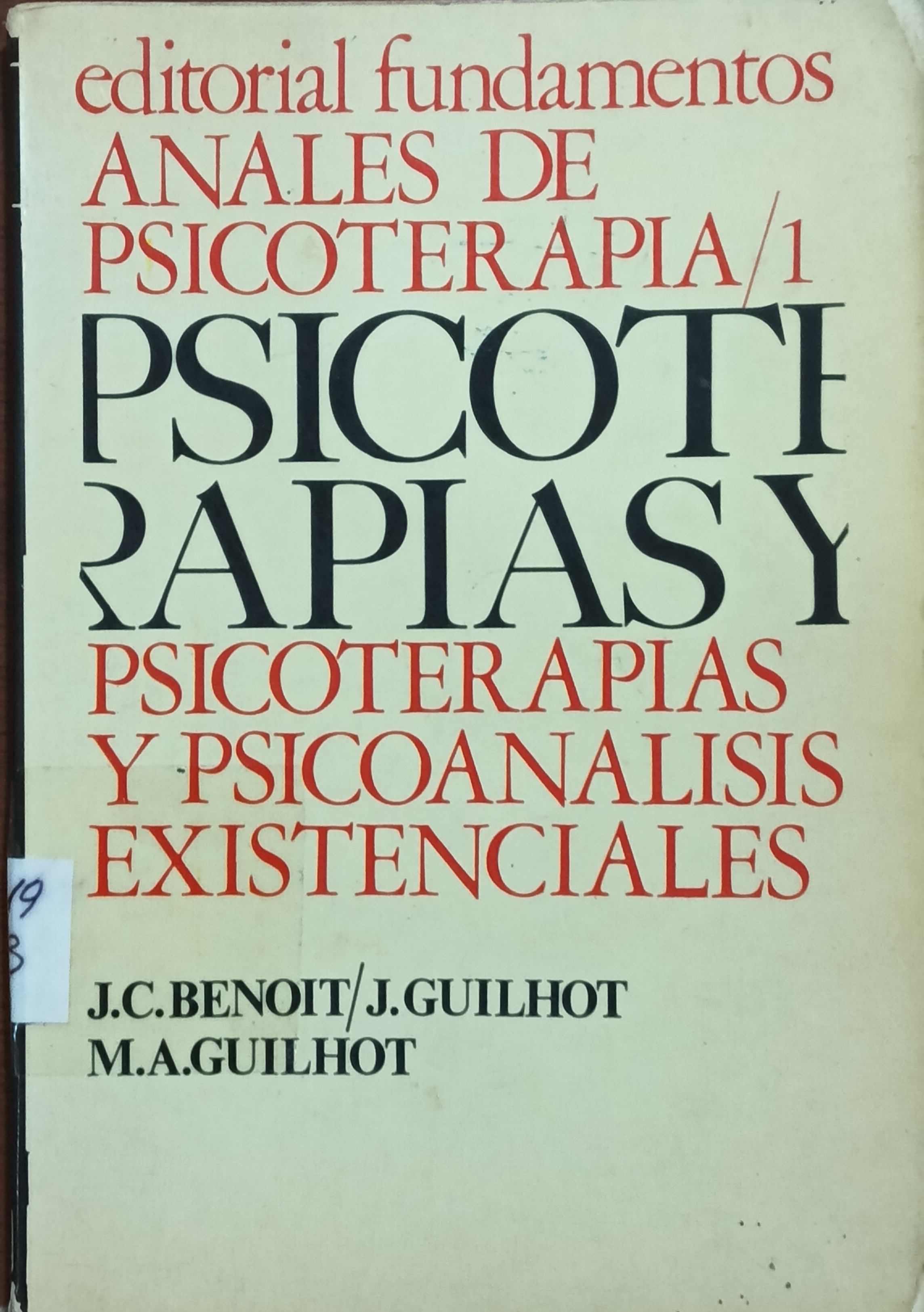 Portada de Psicoterapias y psicoanalisis existenciales