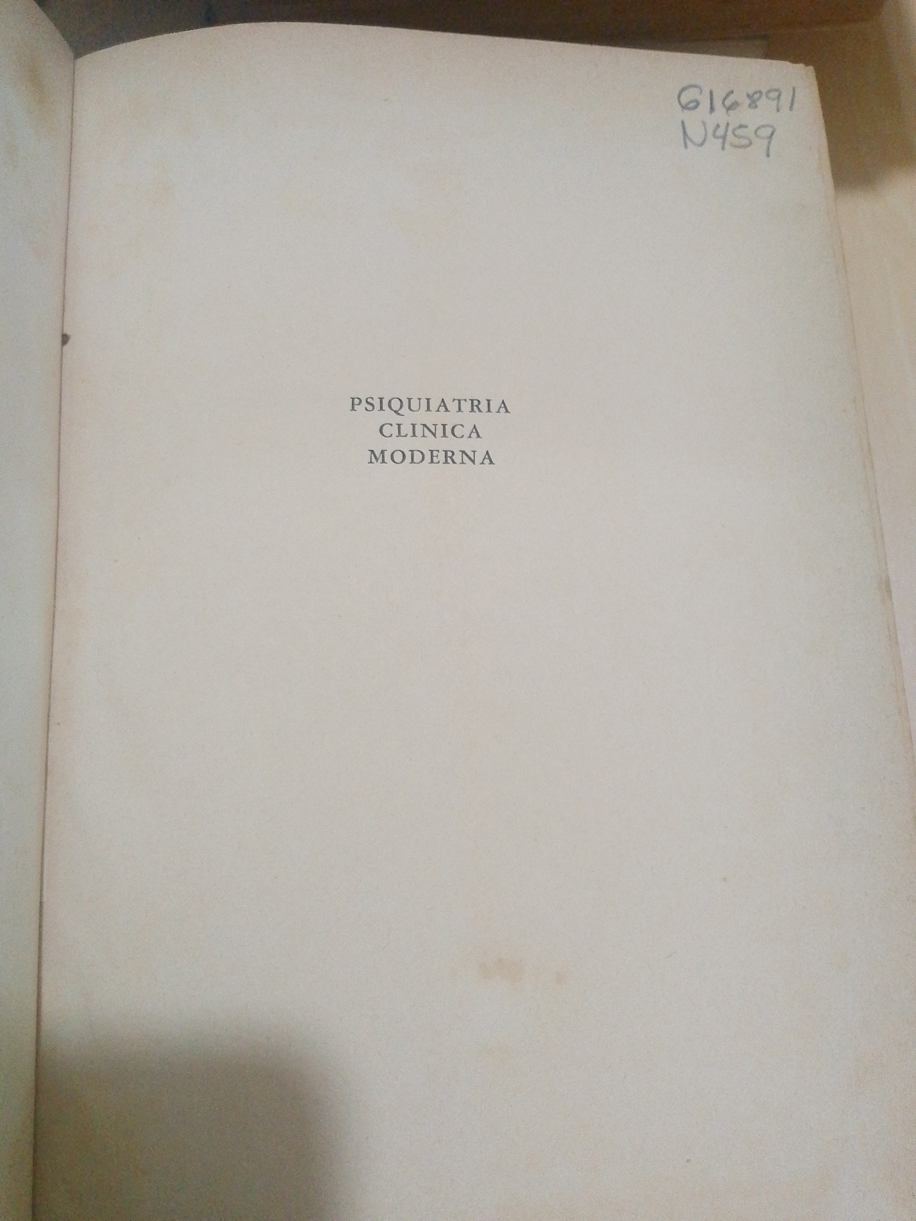 Portada de Psiquiatría clínica Moderna