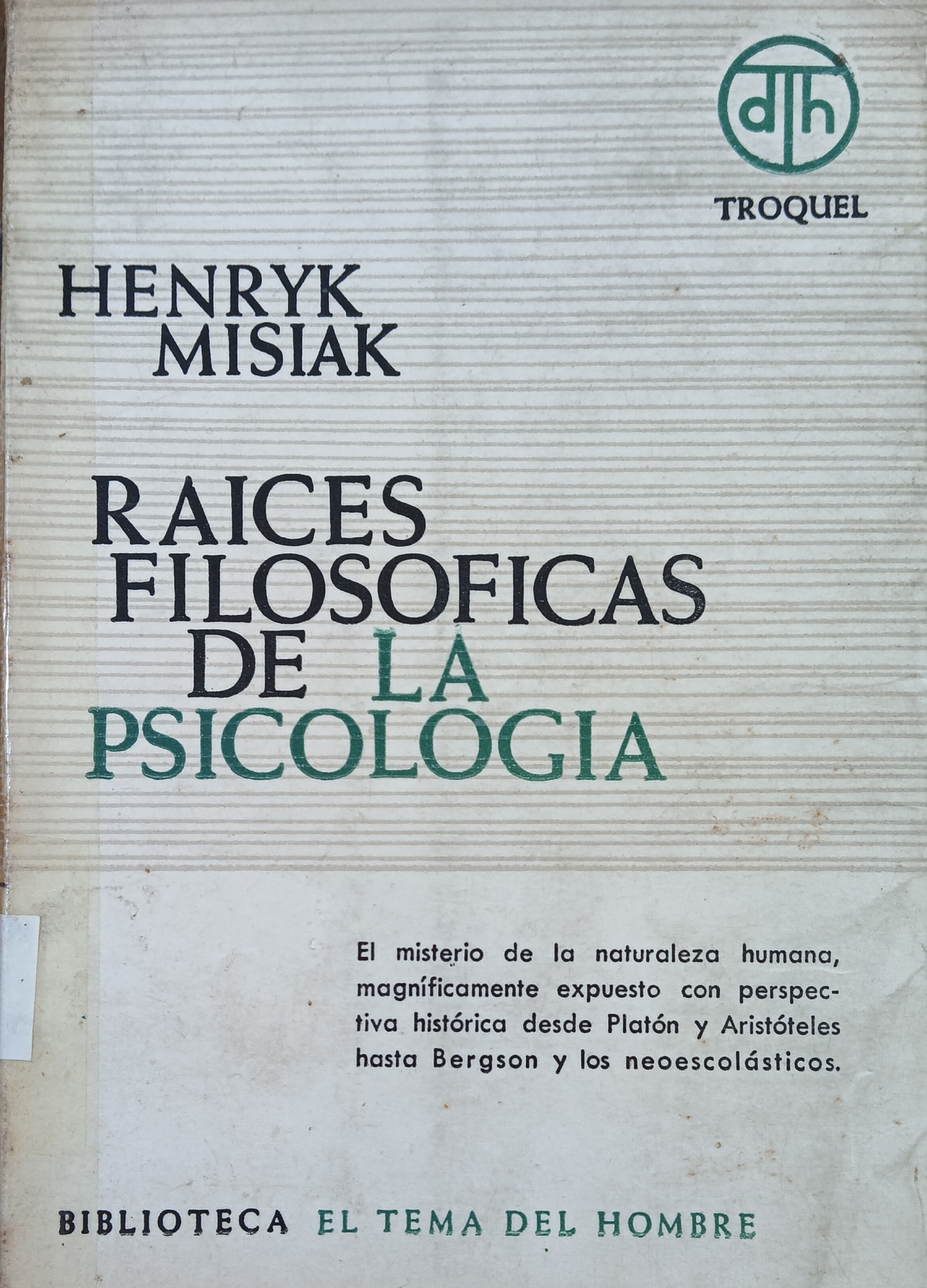 Portada de Raíces filosóficas de la psicología