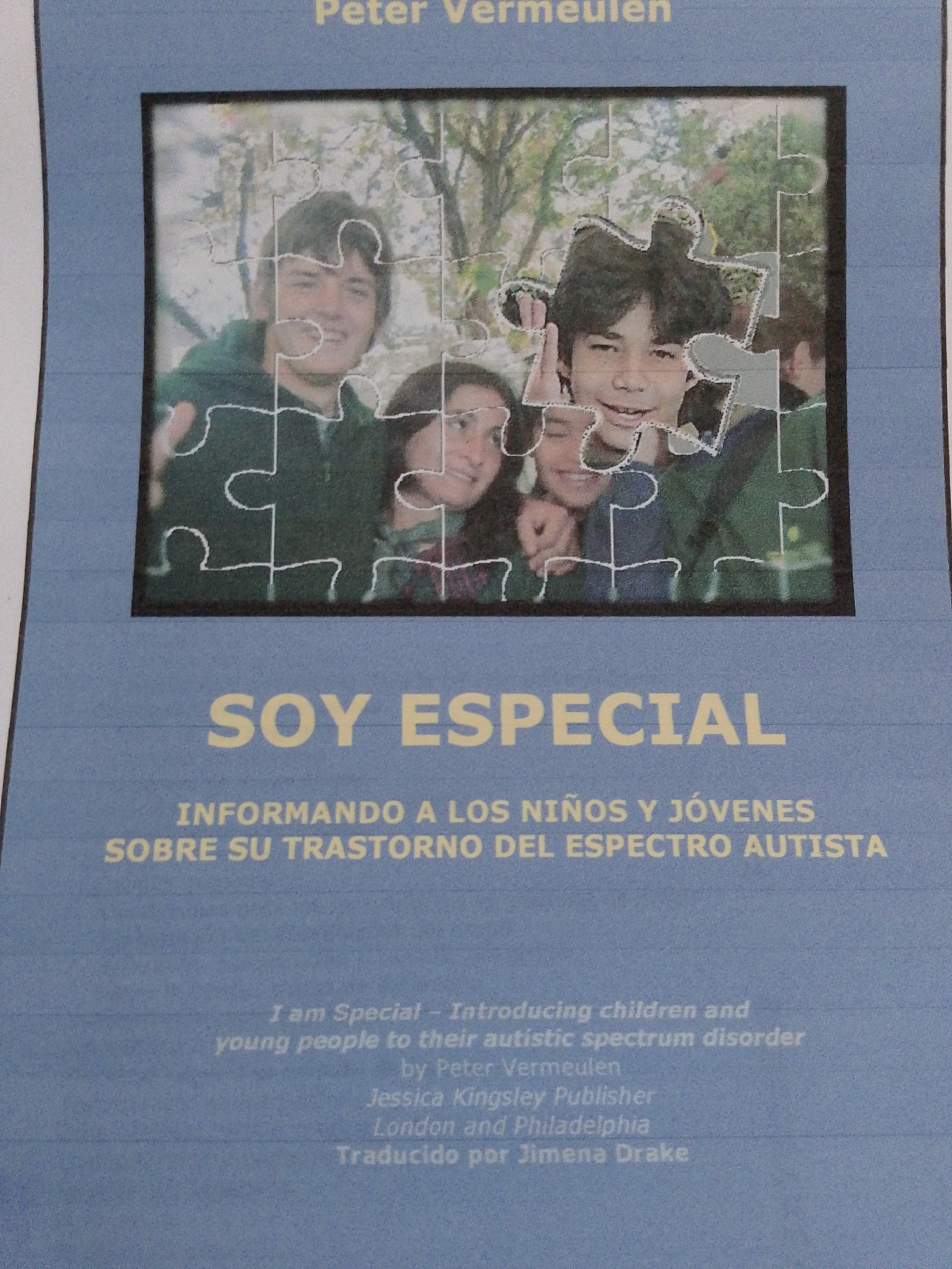 Portada de Soy especial.  Informando a los niños y jóvenes sobre su trastorno del espectro autista