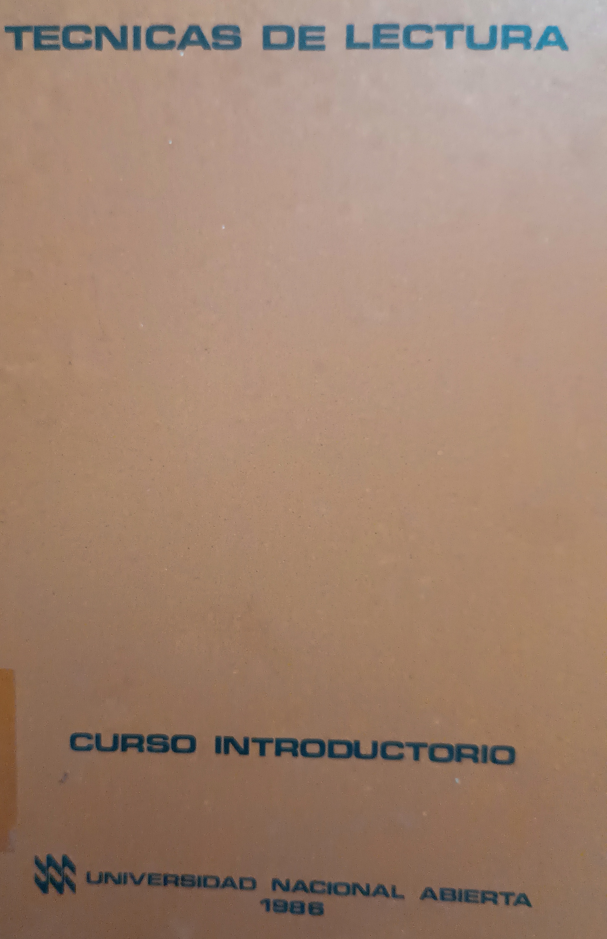 Portada de Técnicas de Lectura.  Curso introductorio