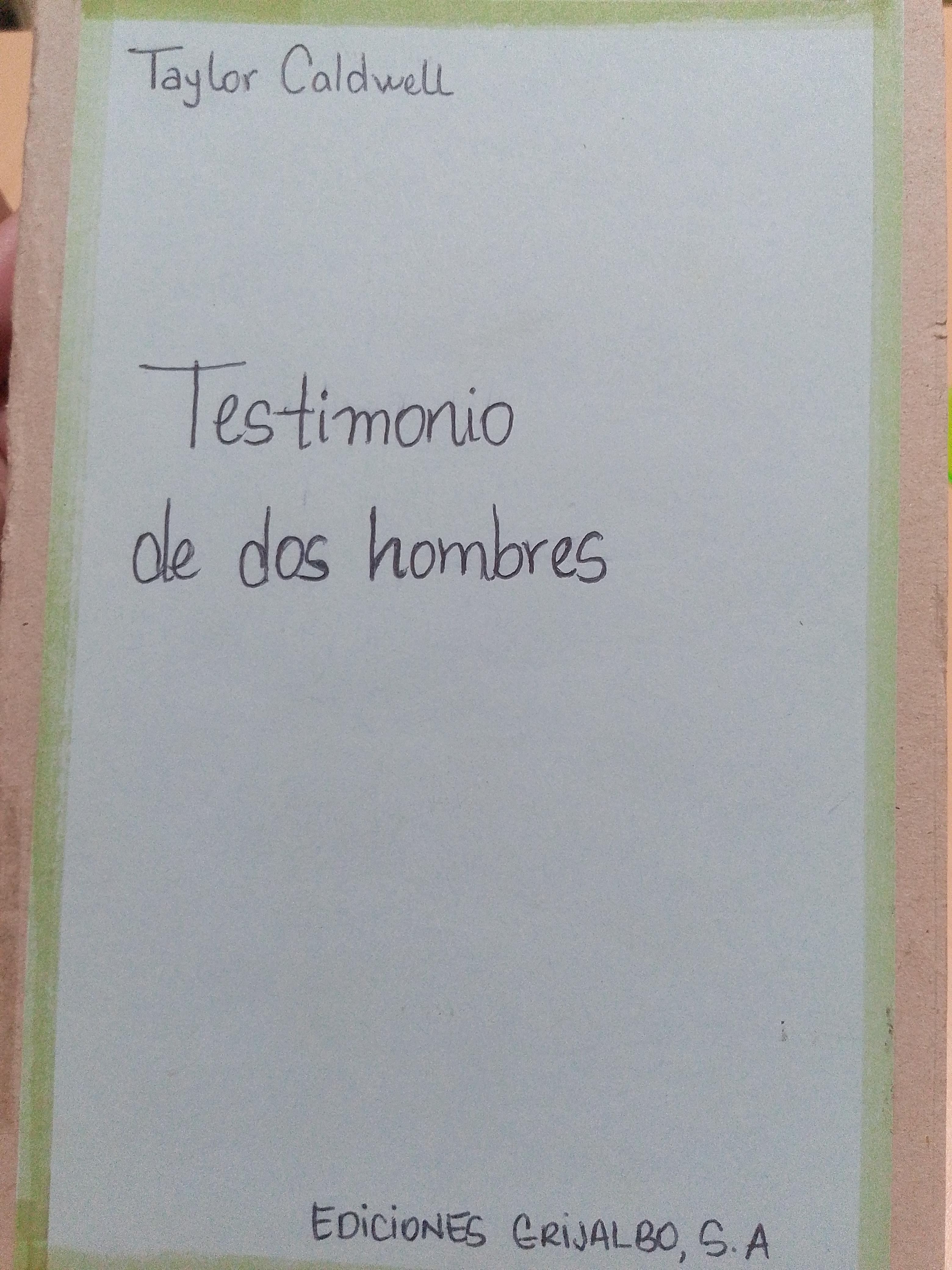 Portada de Testimonio de dos hombres