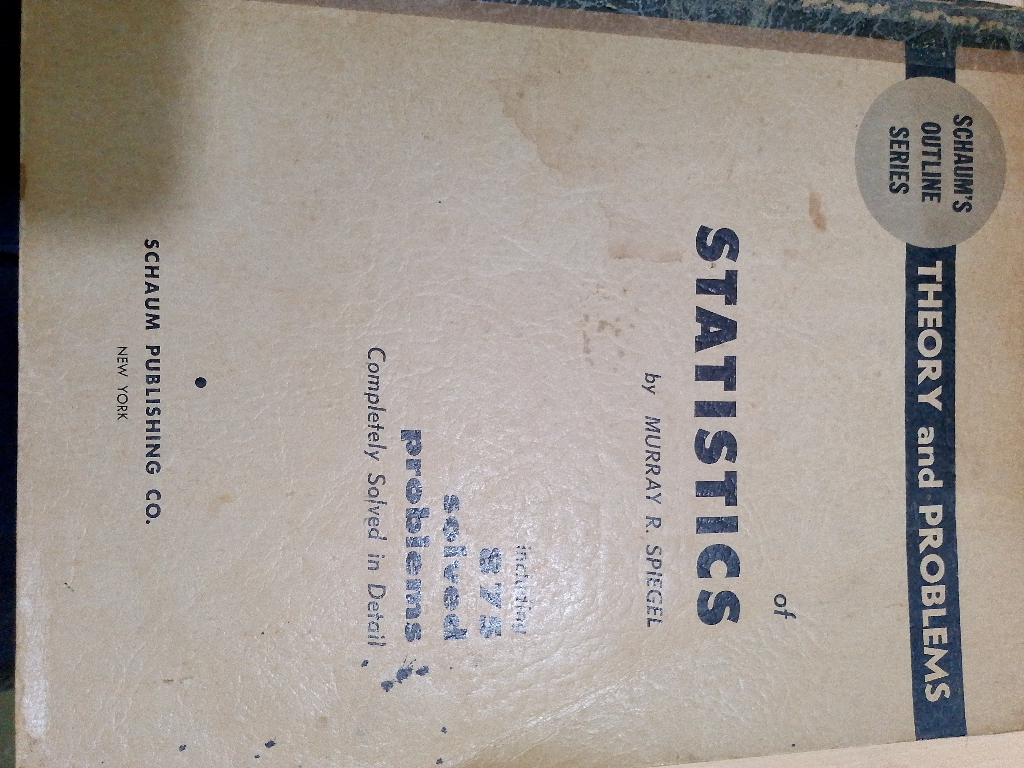 Portada de Theory and problems of statistics